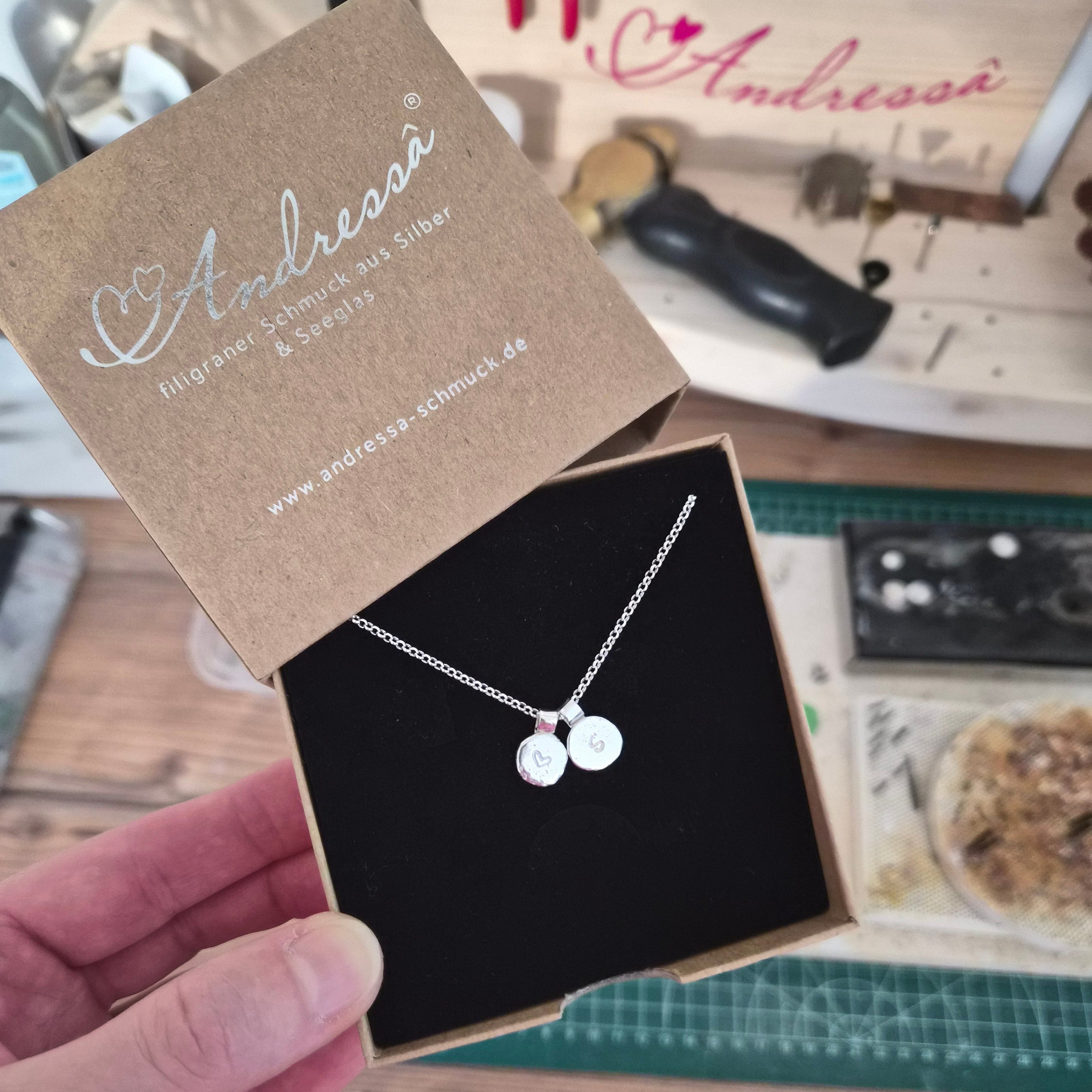 3D Namenskette geschmolzenes Silber massiv