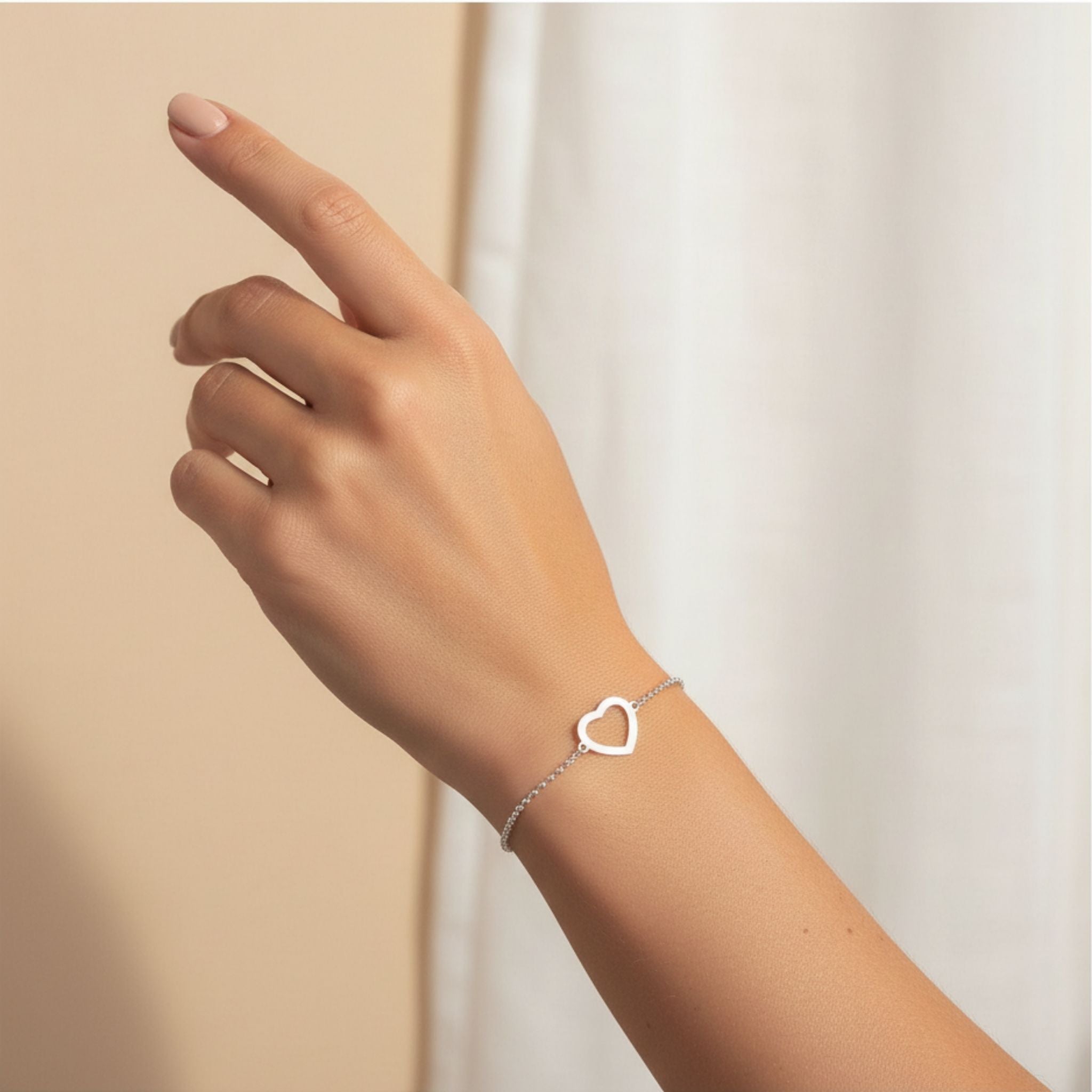 Herzarmband 925 Silber Handgefertigt mit Herzanhänger Silber Rosé oder Gold andressa schmuck ruegen