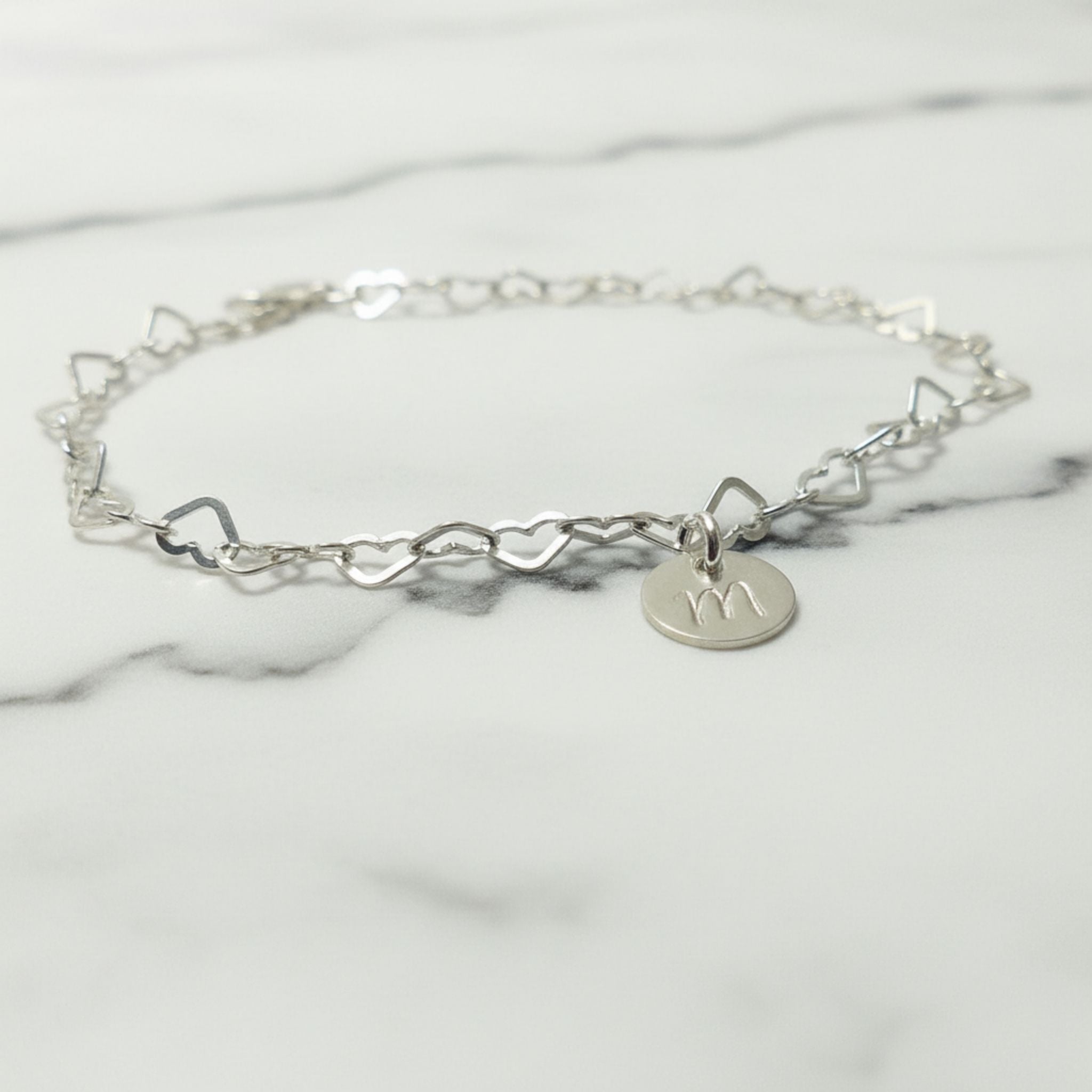 Initial Herzarmband personalisiert Armband aus kleinen Herzen 925 Silber Rosé oder Gold andressa schmuck ruegen