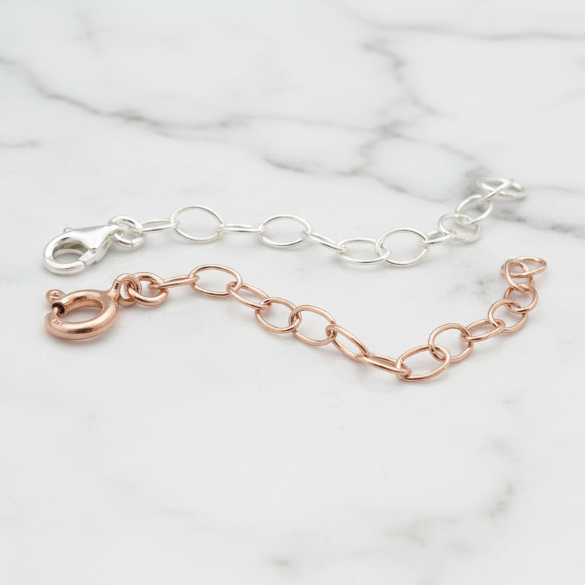 Kettenverlängerung 925 Silber & Rosévergoldet | 6,5 cm | Federring oder Karabiner andressa schmuck ruegen