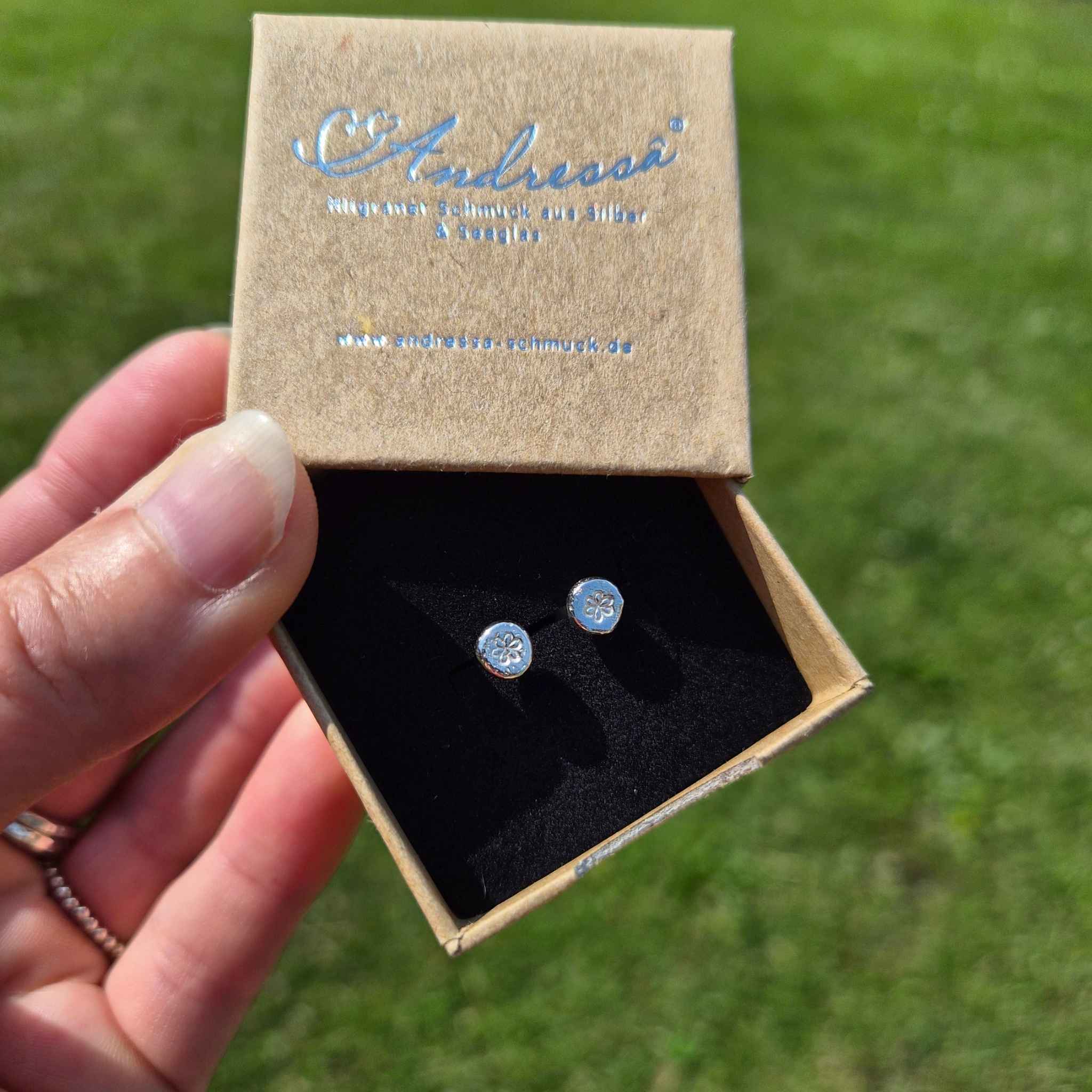 Kleine Ohrstecker 925 Silber | Handgeschmiedet | Pur, Herz oder Blume