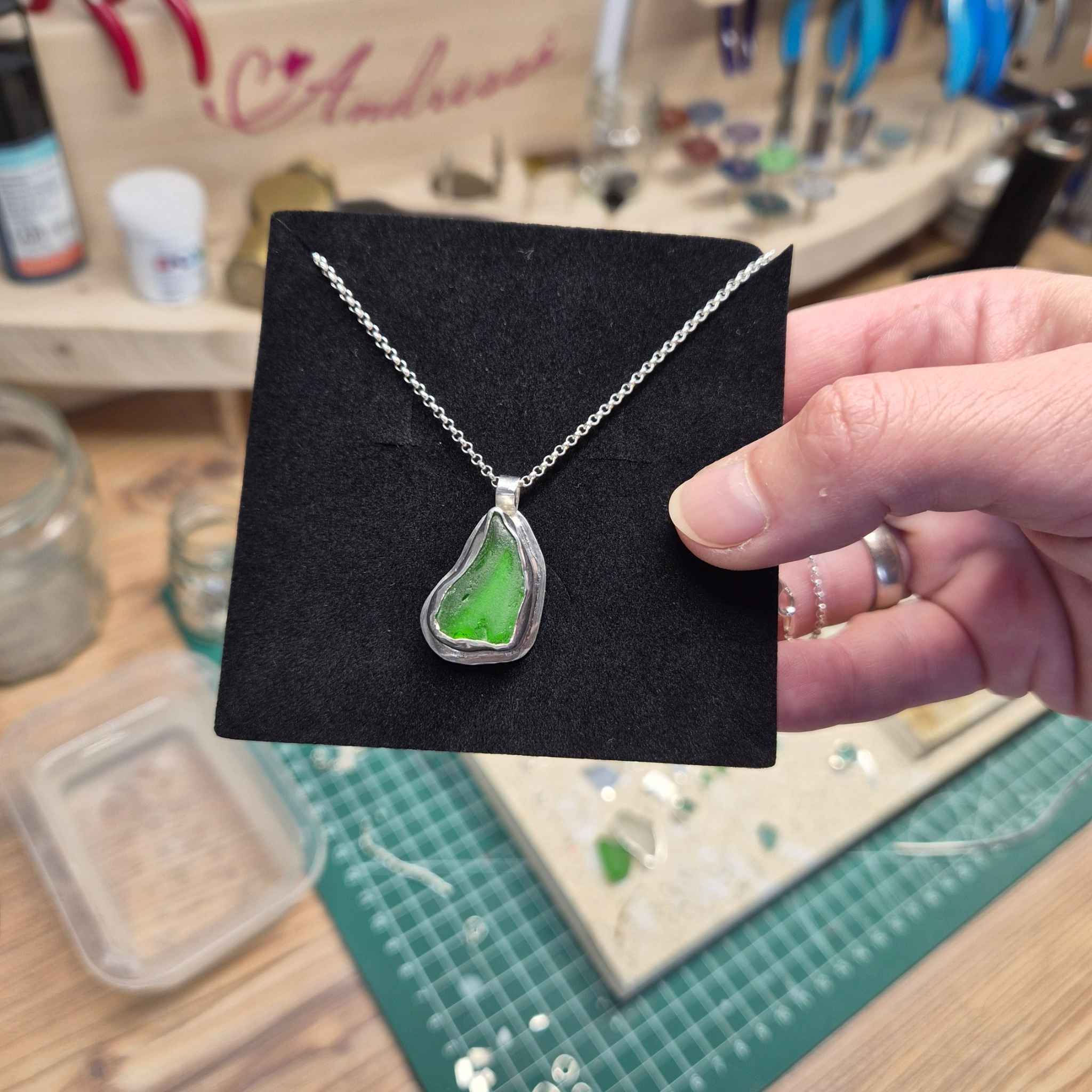Schmuck aus Seeglas selber machen? Ich mach's für dich | Kette, Ring & Ohrringe | 925 Silber von Rügen