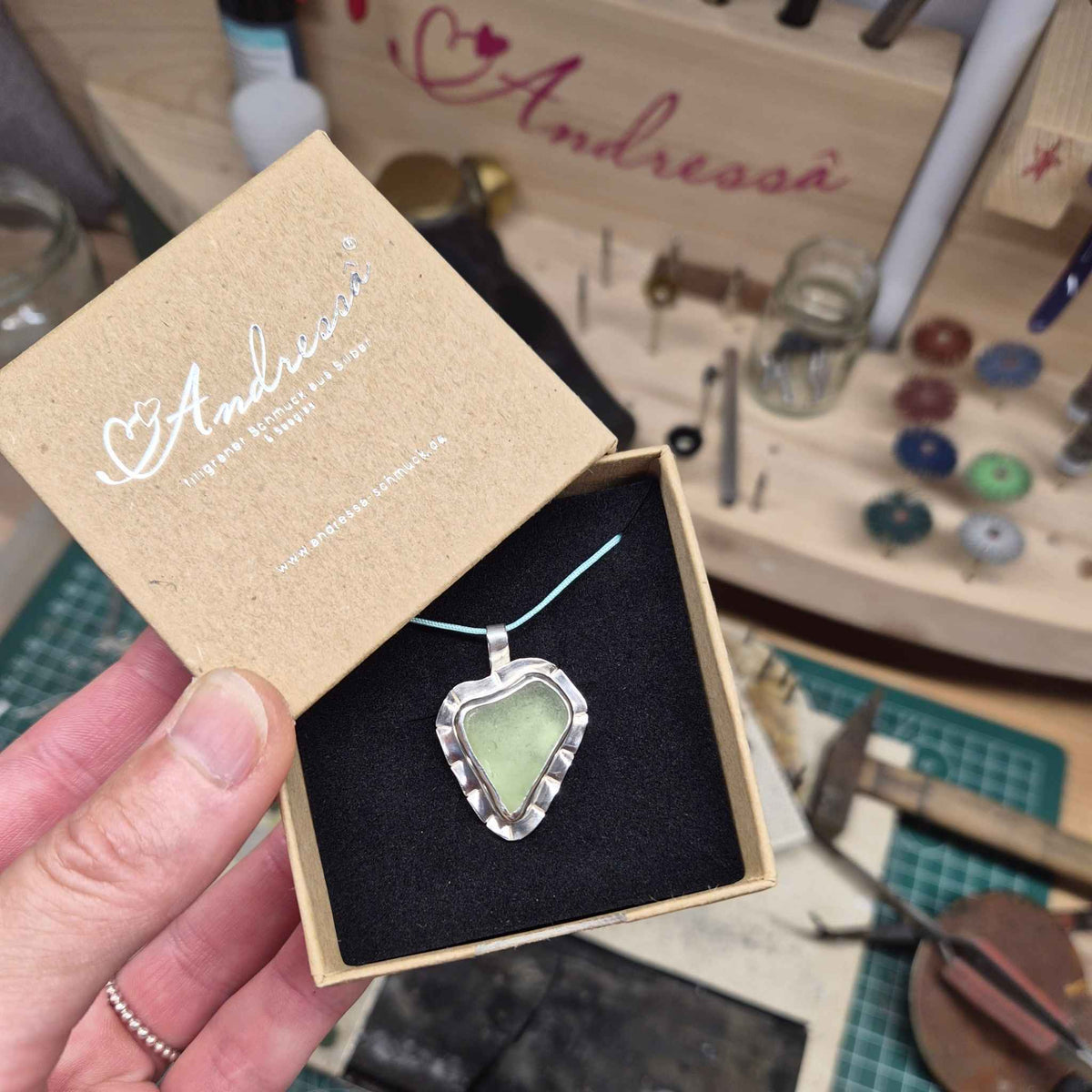 Schmuck aus Seeglas selber machen? Ich mach's für dich · Kette, Ring oder Ohrringe · 925 Silber