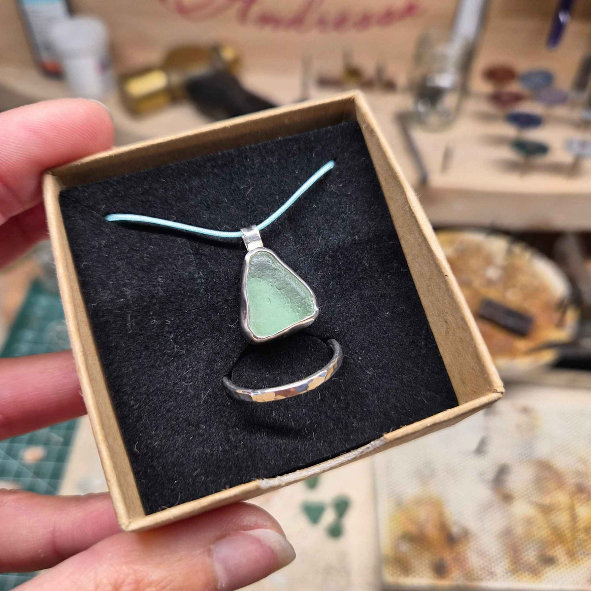 Schmuck aus Seeglas selber machen? Ich mach's für dich · Kette, Ring oder Ohrringe · 925 Silber
