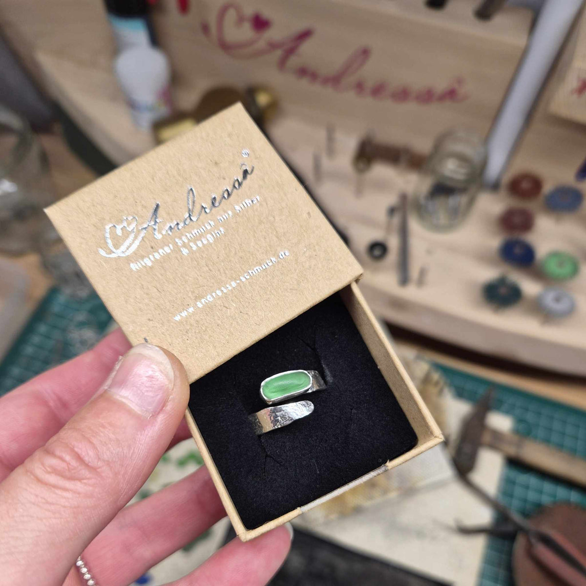 Schmuck aus Seeglas selber machen? Ich mach's für dich · Kette, Ring oder Ohrringe · 925 Silber