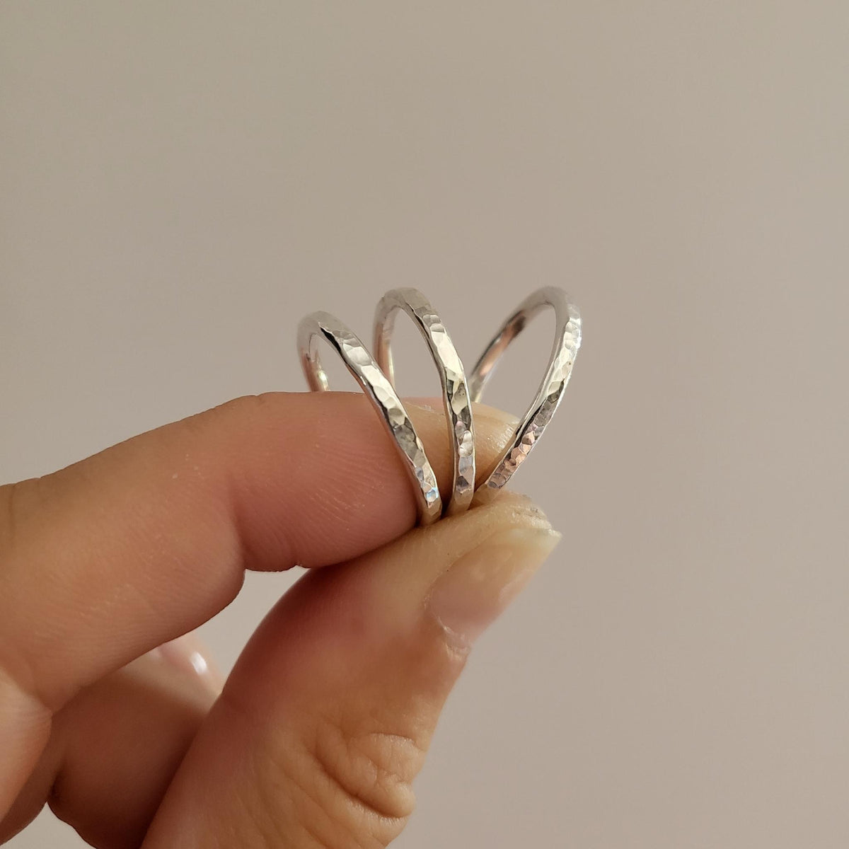 Vorsteckring Silber handgeschmiedet Hammerschlag aus 935 Silber andressa schmuck