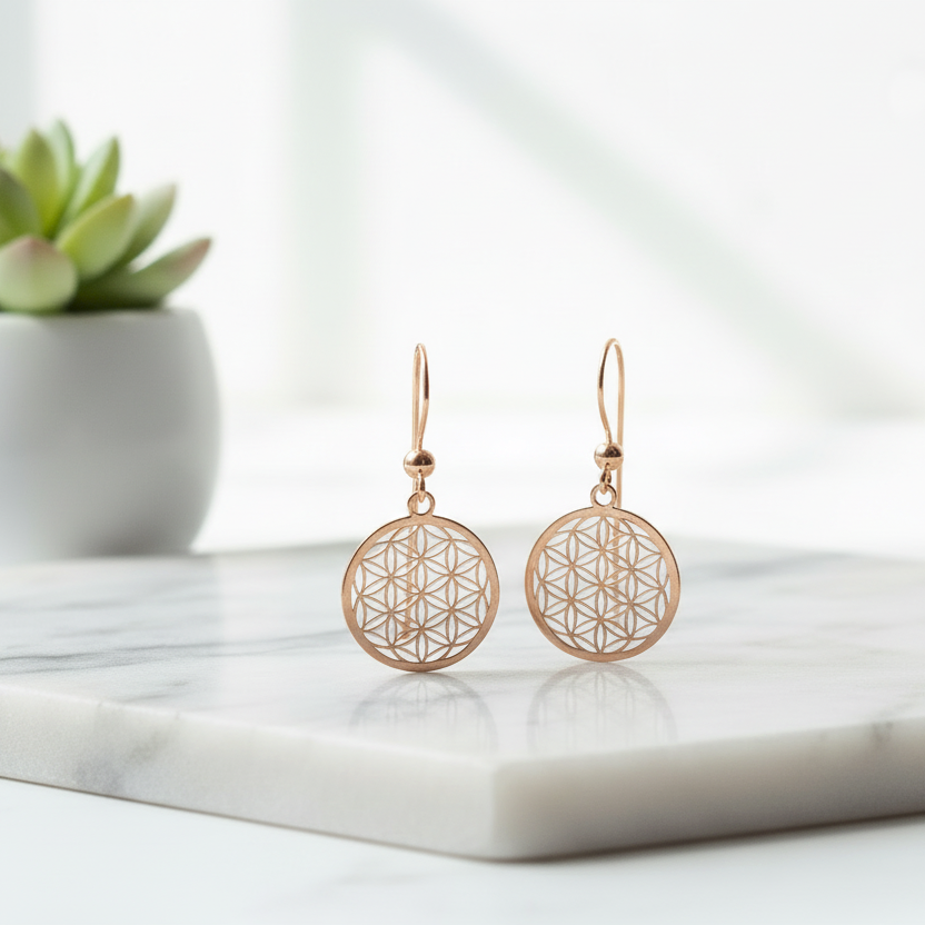 Ohrringe Blume des Lebens 925 Silber