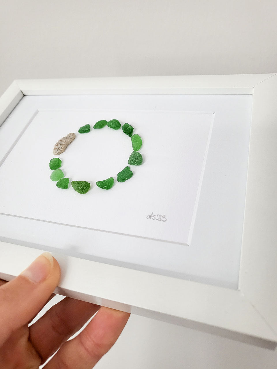 Seeglas Bild Hope - mit echtem Seeglas aus der Ostsee