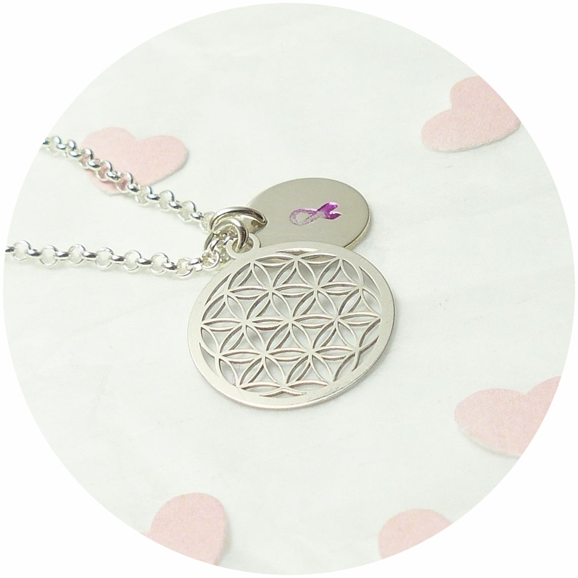 Andressâ Brustkrebs Schleife – 925 Silberkette für den guten Zweck