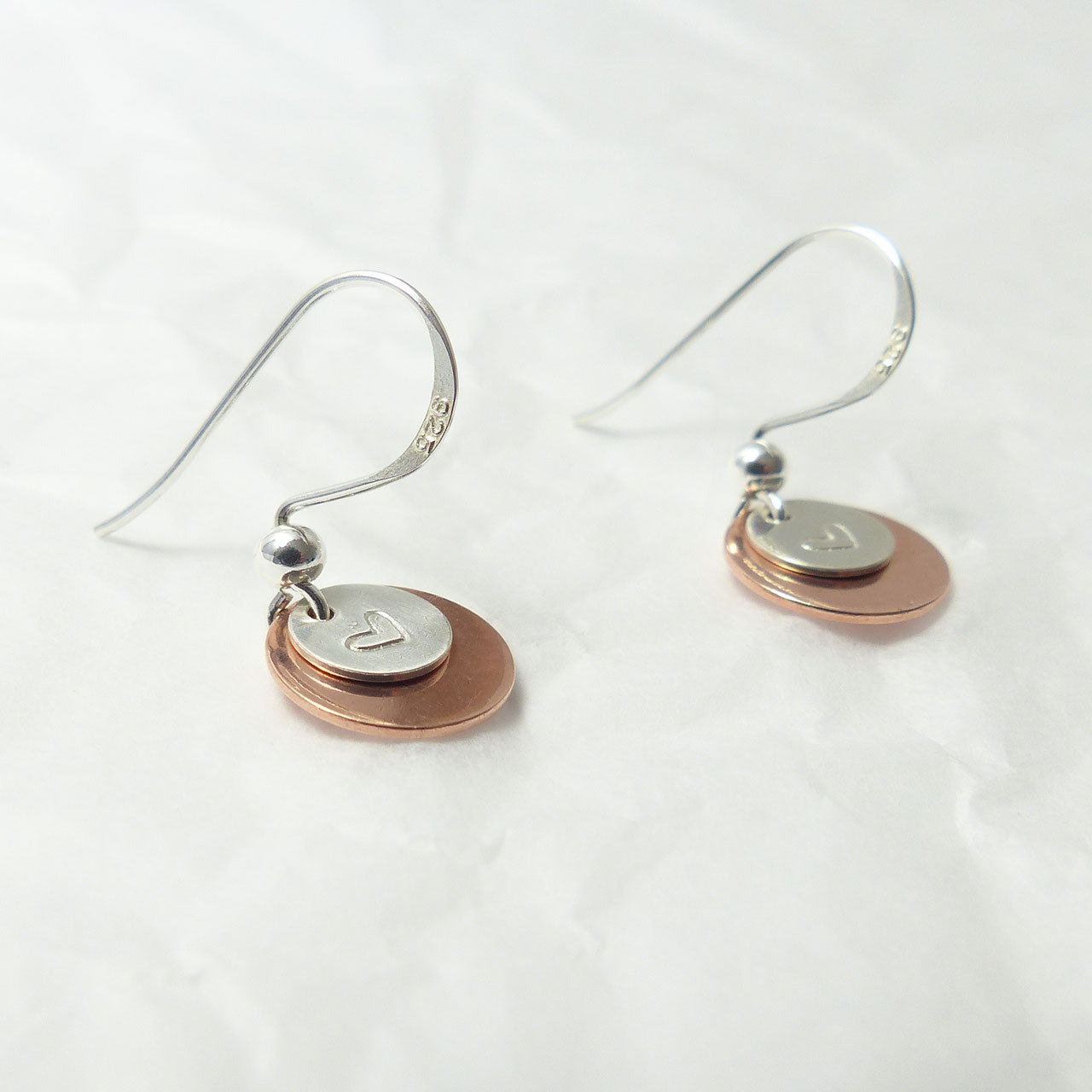 Ohrringe mit Plättchen 925 Silber Bicolor / Namensschmuck