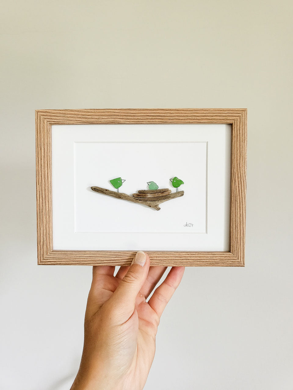 Seeglasbild zur Geburt personalisiert - Geschenk für Familie mit Kindern