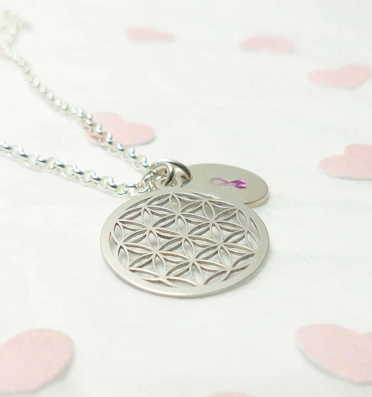 Andressâ Brustkrebs Schleife – 925 Silberkette für den guten Zweck