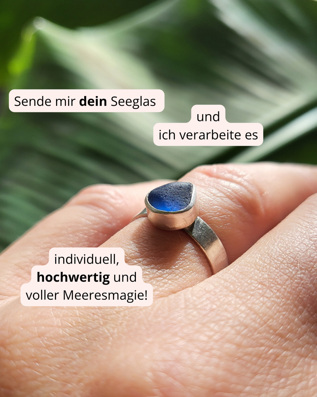 Dein Seeglas in Deinem Ring - hochwertig verarbeitet in 925 Sterling Silber - so einzigartig wie du!