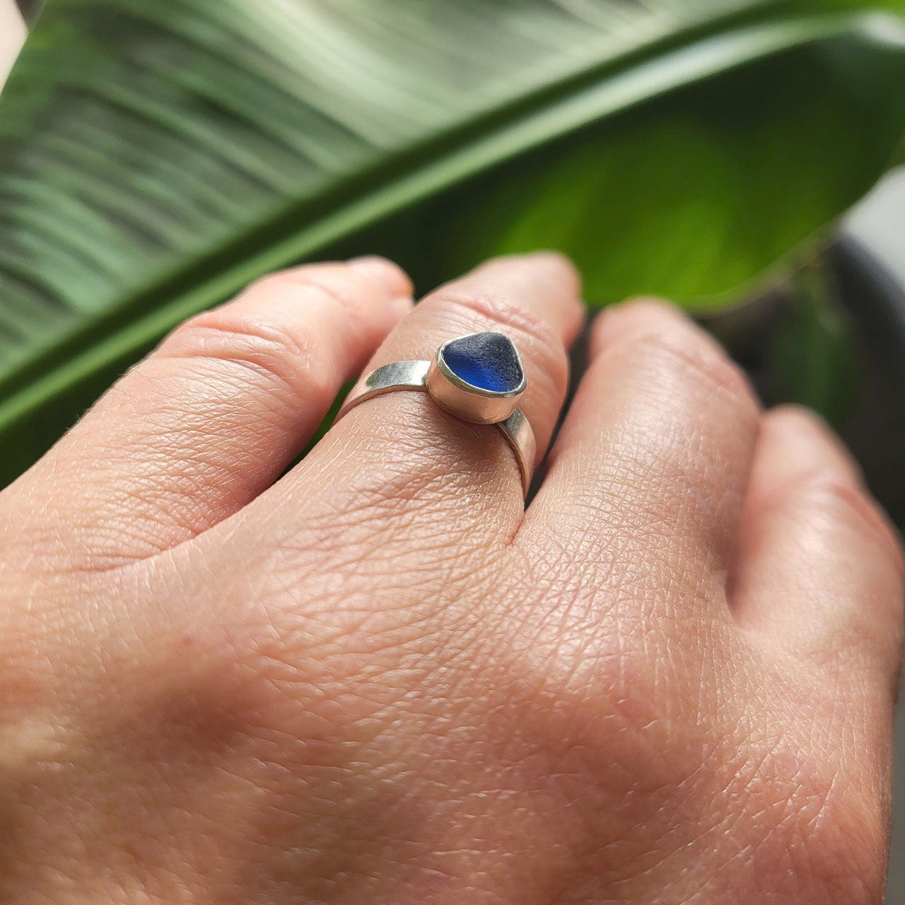 Handgefertigter Seeglasring aus 925 Sterling Silber - so einzigartig wie du!