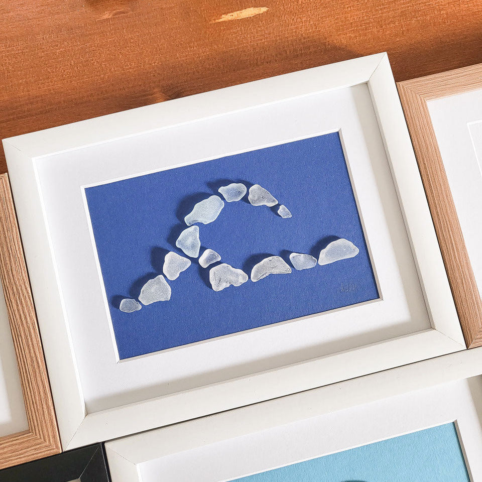 Seeglas Bild Welle - mit echtem Seeglas aus der Ostsee