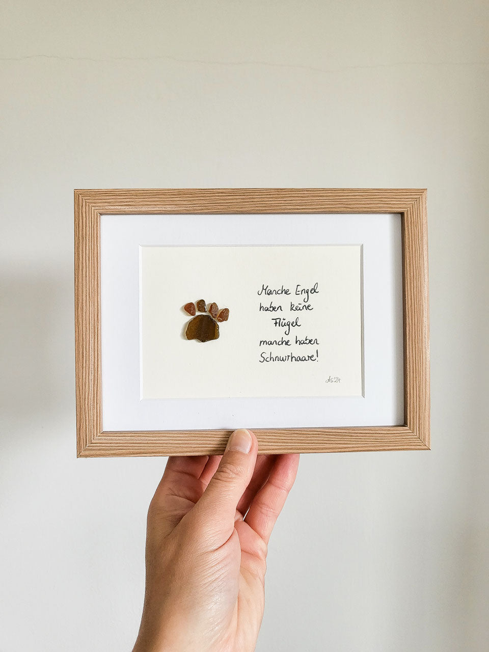 Seeglasbild mit Katzen Pfote - Trost bei Verlust deiner geliebten Samtpfote