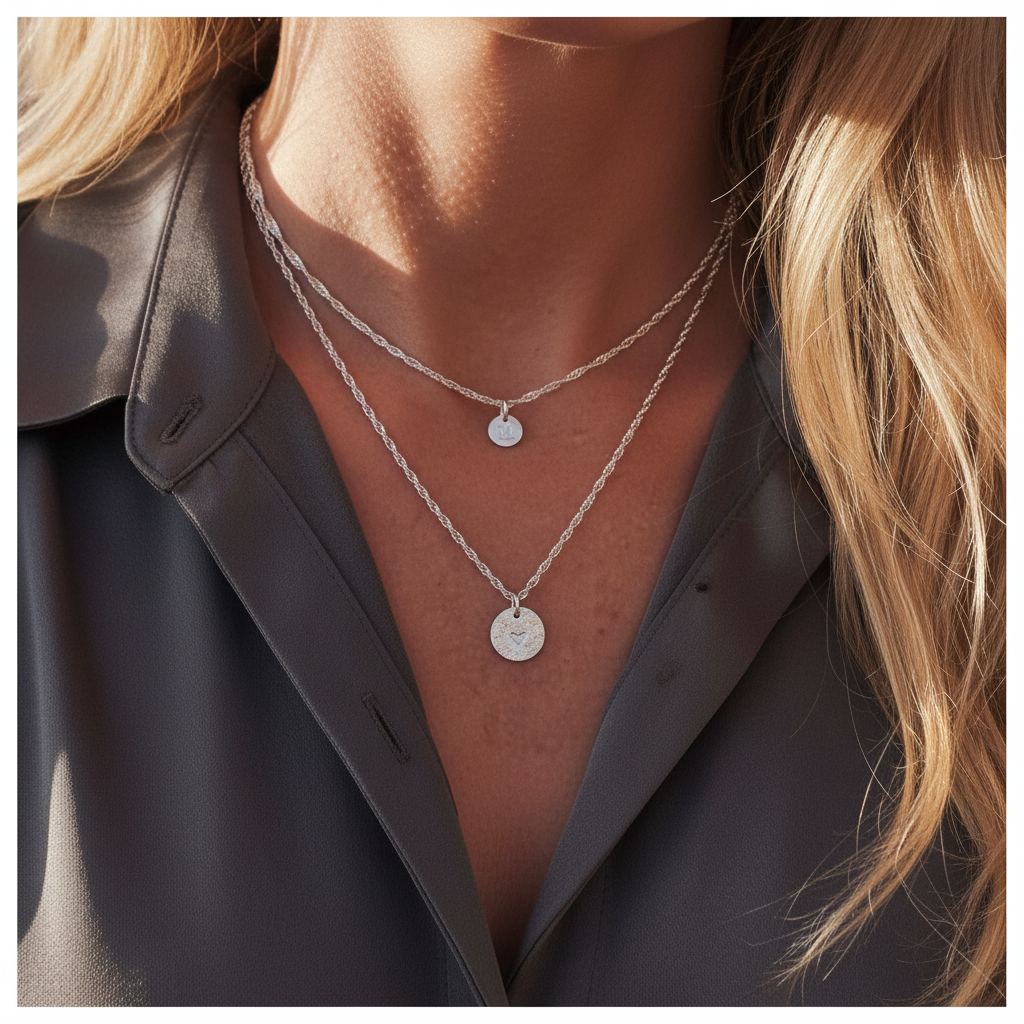 filigran geflochtene Silberkette Crushed Heart 925 Sterling Silber Bicolor