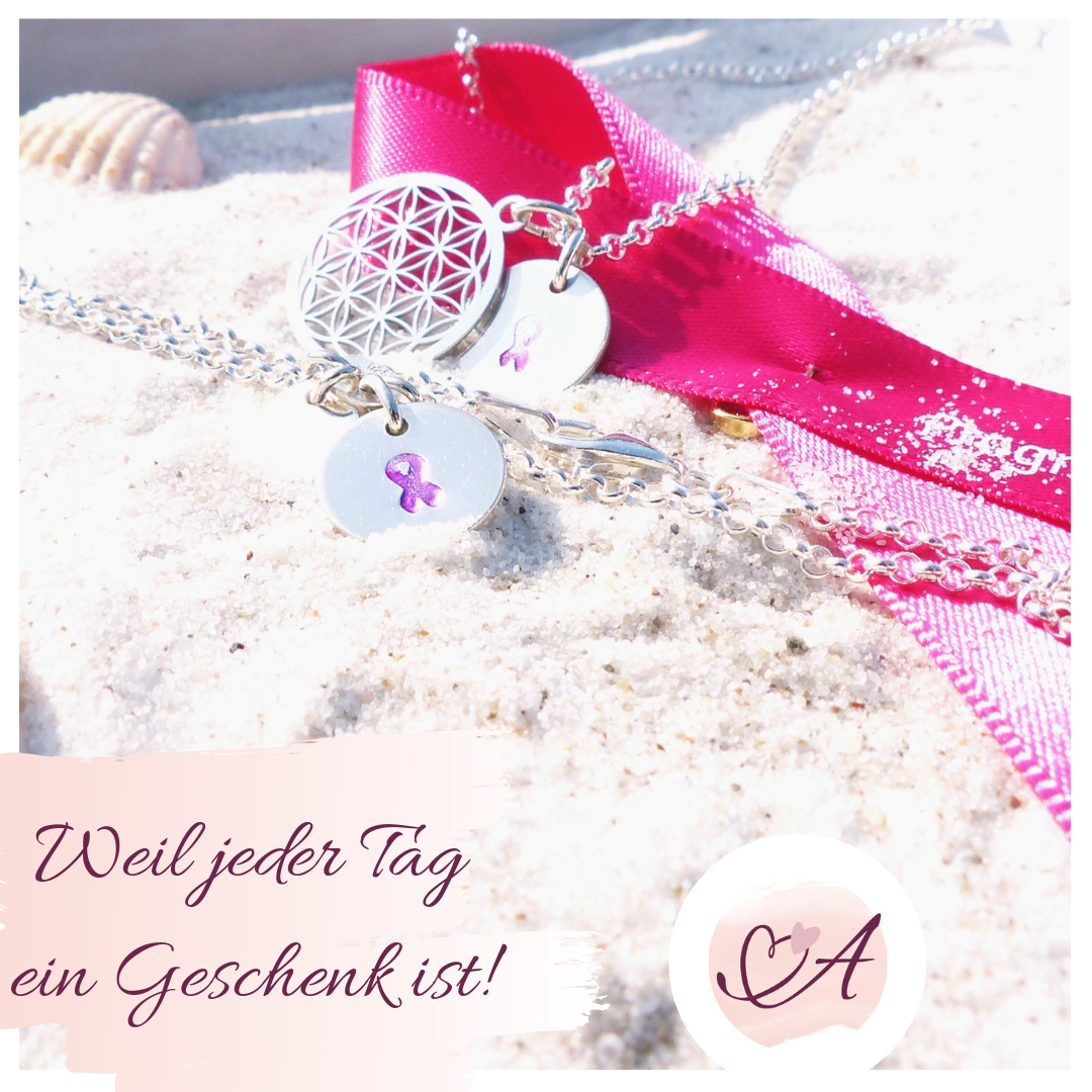 Silberarmband - Herz und Schleife | Andressa Schmuck & Brustkrebs Deutschland e.V.