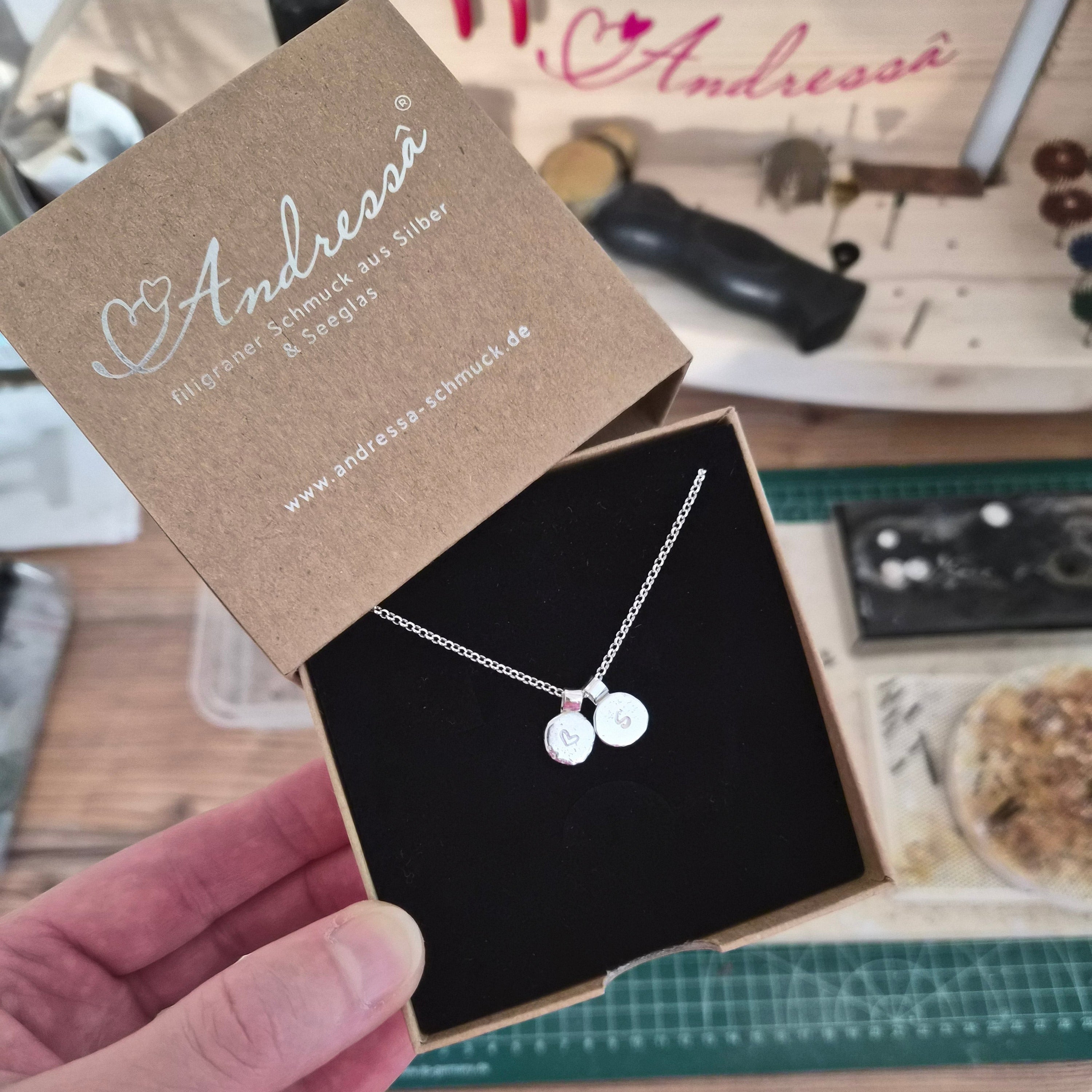 3D Namenskette geschmolzenes Silber massiv