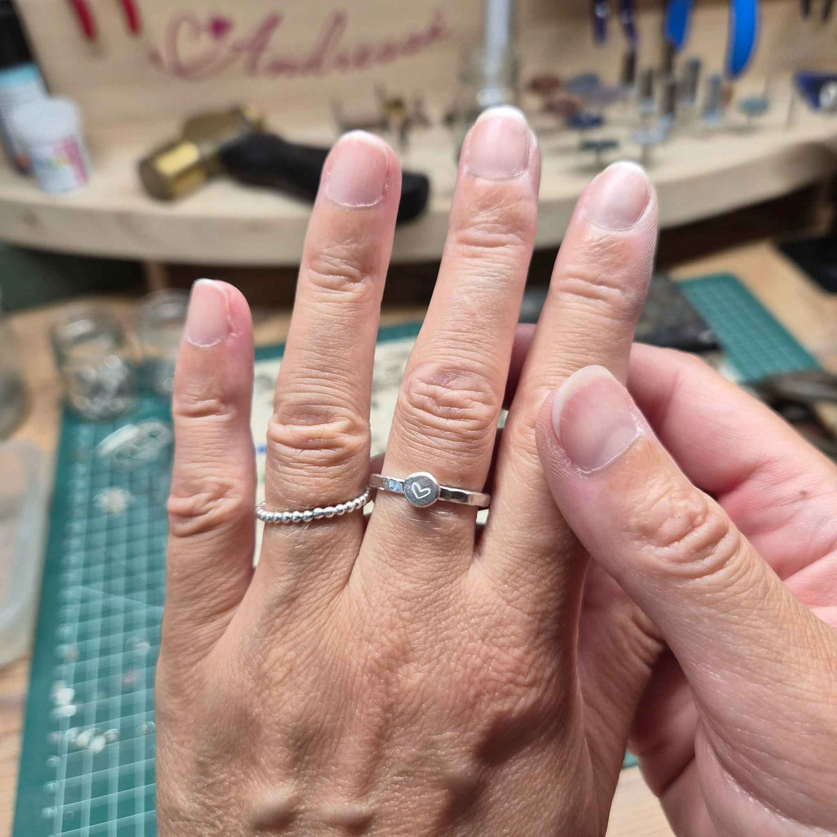Herz Ring Silber handgeschmiedet | 925 und 935 Silber | von Rügen