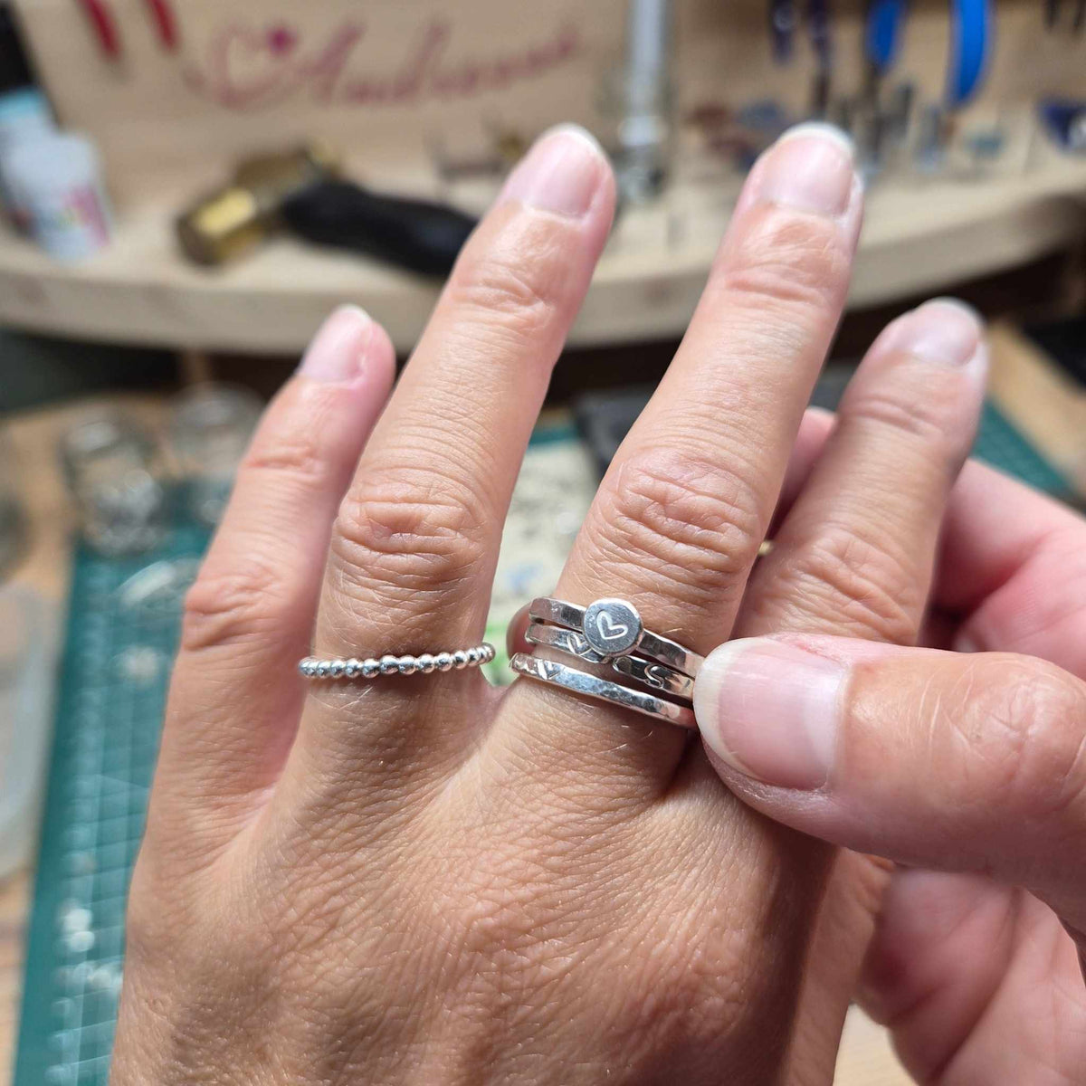 Herz Ring Silber handgeschmiedet | 925 und 935 Silber | von Rügen