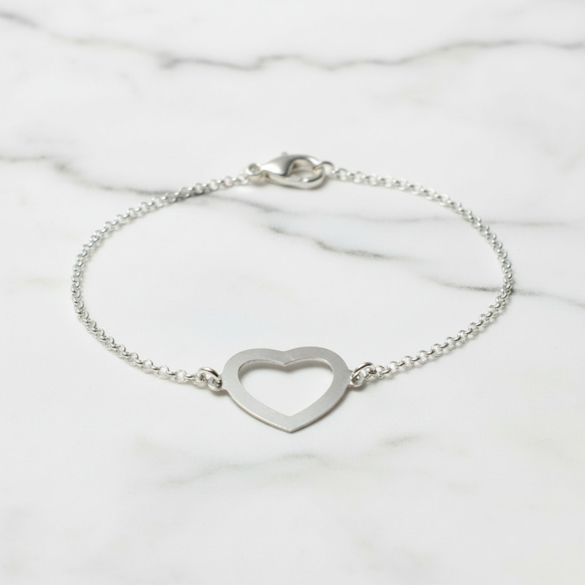 Herzarmband 925 Silber Handgefertigt mit Herzanhänger Silber Rosé oder Gold andressa schmuck ruegen