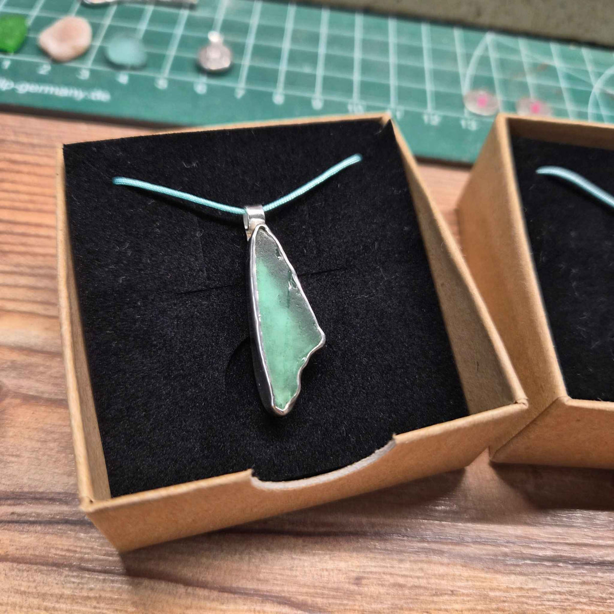 Schmuck aus Seeglas selber machen? Ich mach's für dich · Kette, Ring oder Ohrringe ·  925 Silber