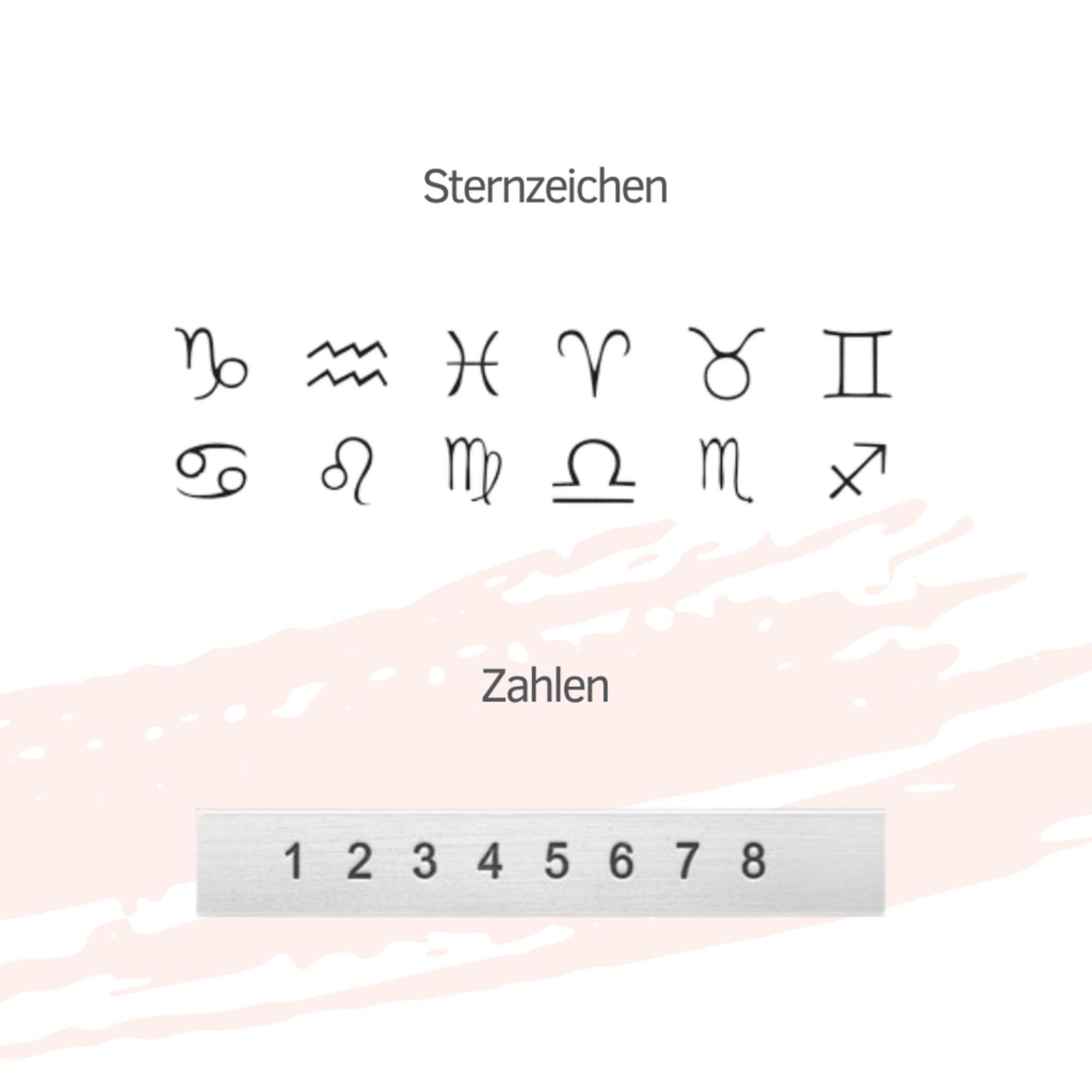 Sternzeichenkette personalisiert 925 Silber Datum Sternzeichen handgefertigt andressa schmuck ruegen