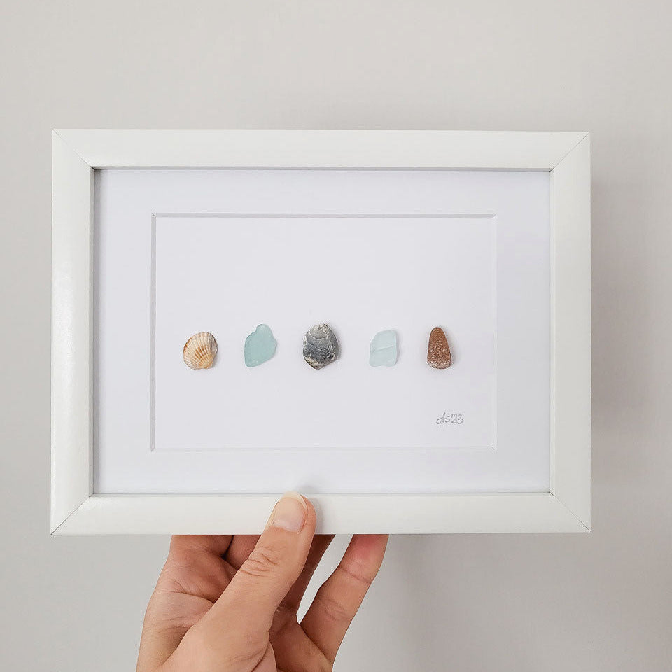 Seeglas Bild 5 little things - mit echtem Seeglas aus der Ostsee