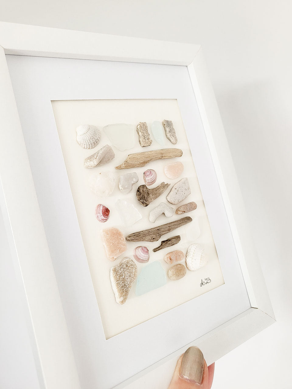 Seeglas Bild -Collagen - mit echtem Seeglas aus der Ostsee