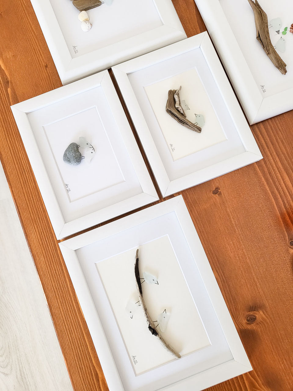 Seeglasbild Mama - mit Treibholz und echtem Seeglas aus der Ostsee