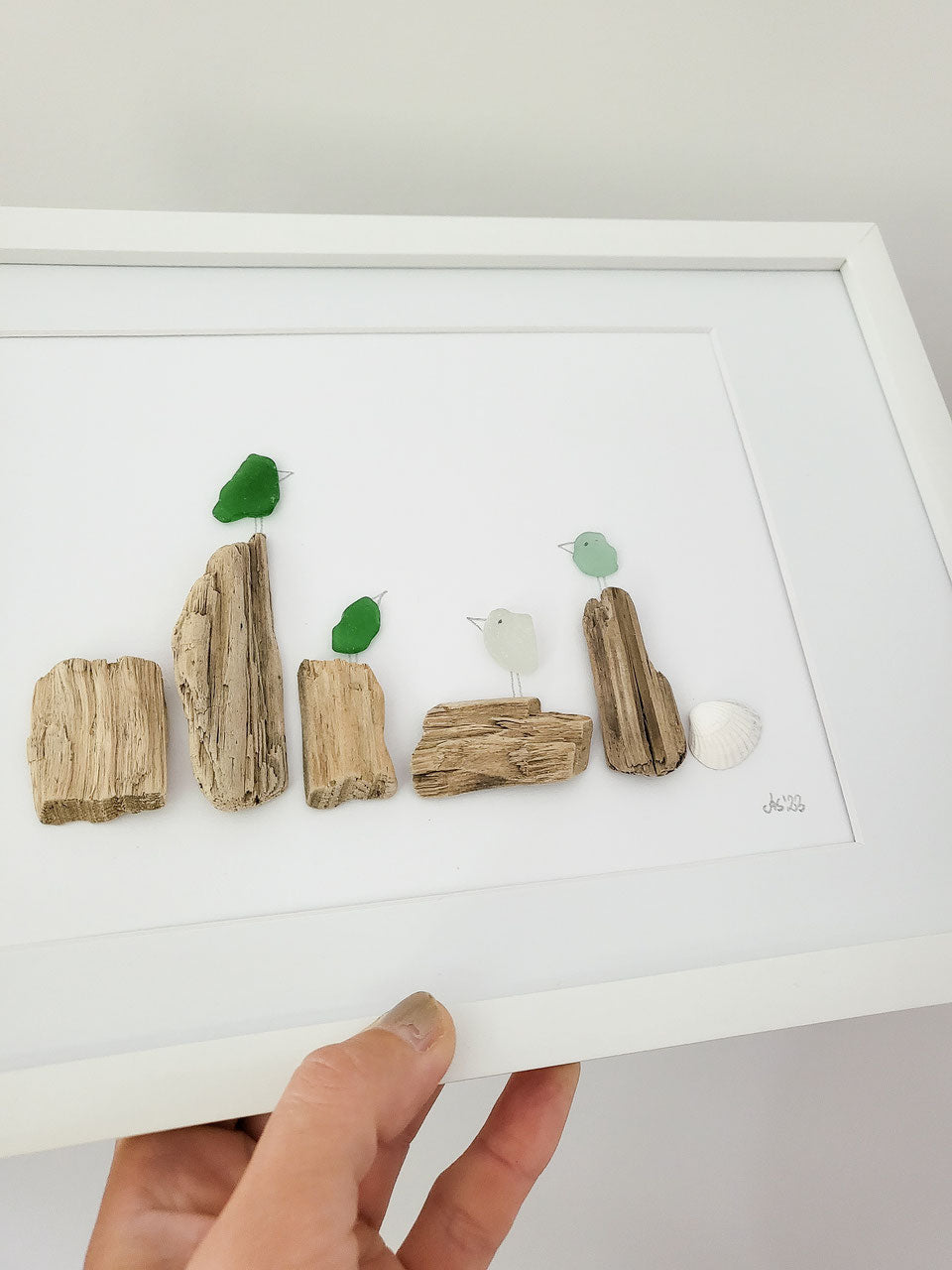 Seeglasbild Beachlife Big 2.0 - mit Treibholz, Steinen, Muscheln und echtem Seeglas aus der Ostsee