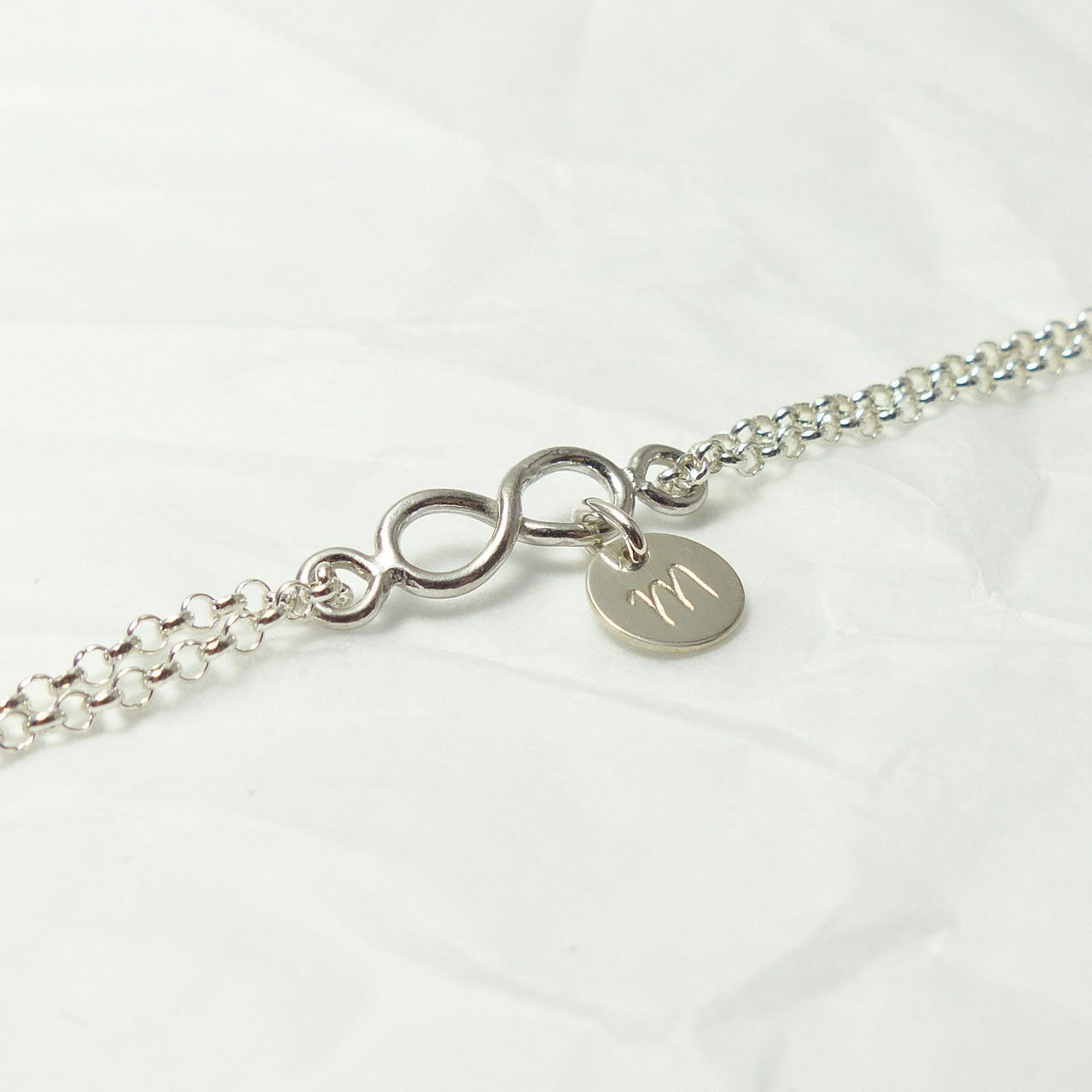 Initialen & Infinity 925 Silberarmband