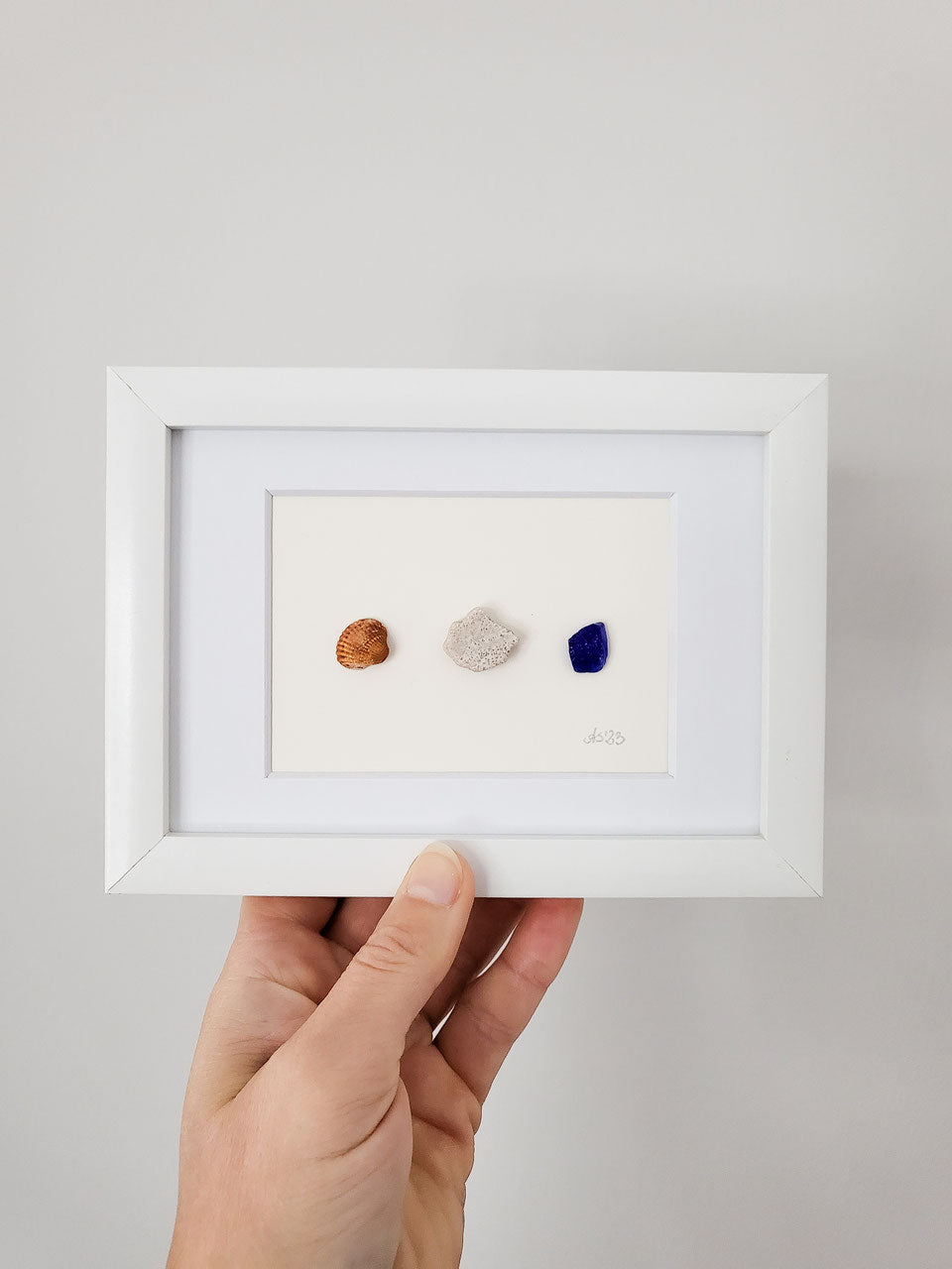 Seeglas Bild 3 little things - mit echtem Seeglas aus der Ostsee