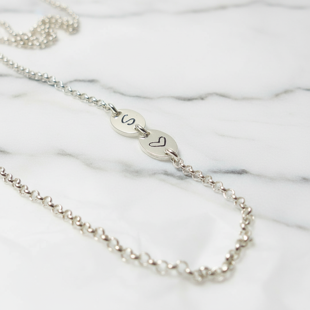 Namenskette sideways Initialen 925 Silberkette