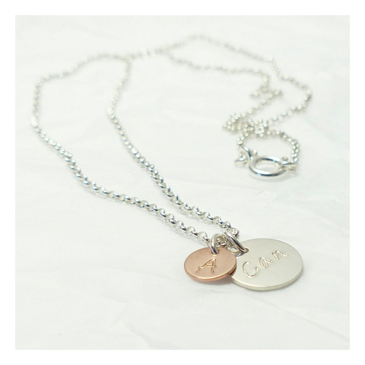 Dein Name 925 Silberkette / Namenskette Bicolor