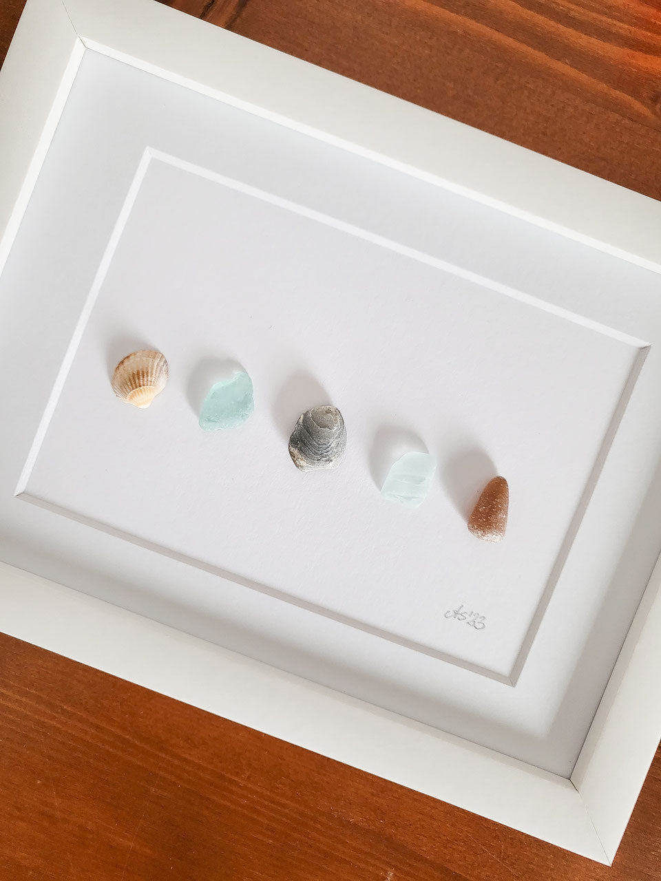 Seeglas Bild 5 little things - mit echtem Seeglas aus der Ostsee