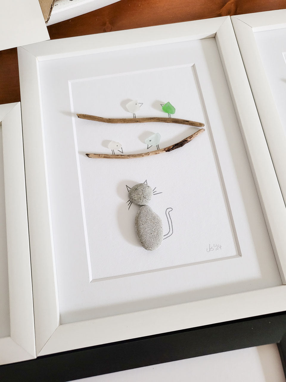 Einzigartiges Steinbild Katzenkino | Andressa SeaArt