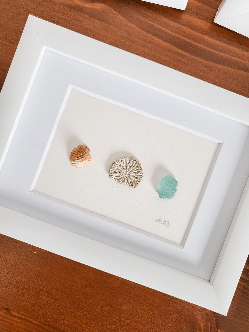 Seeglas Bild 3 little things - mit echtem Seeglas aus der Ostsee