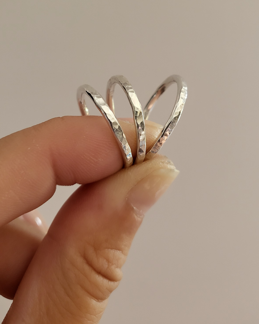 Vorsteckring aus recyceltem Silber | Handgeschmiedet, Hammerschlag, zeitloses Design