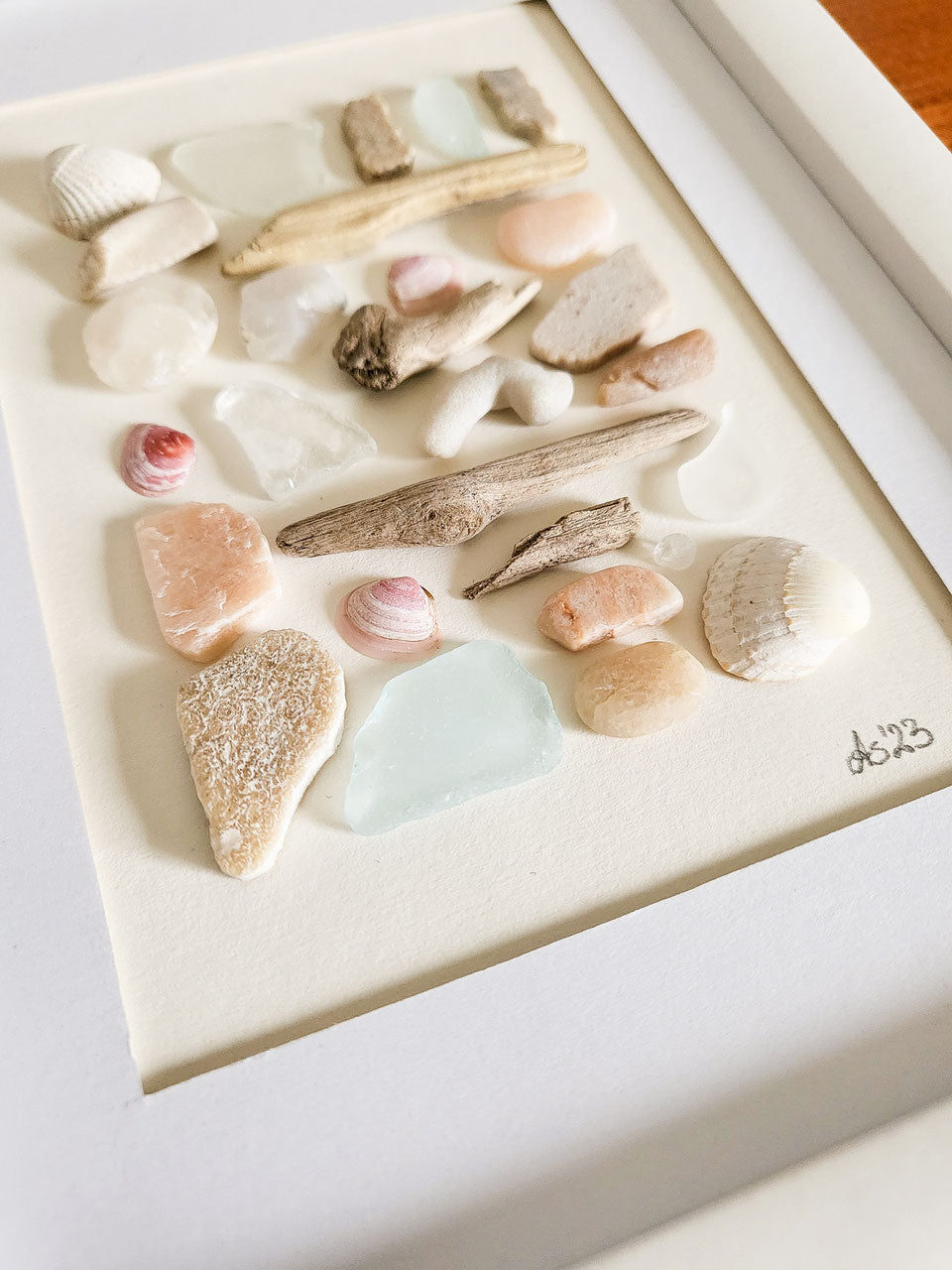 Seeglas Bild -Collagen - mit echtem Seeglas aus der Ostsee