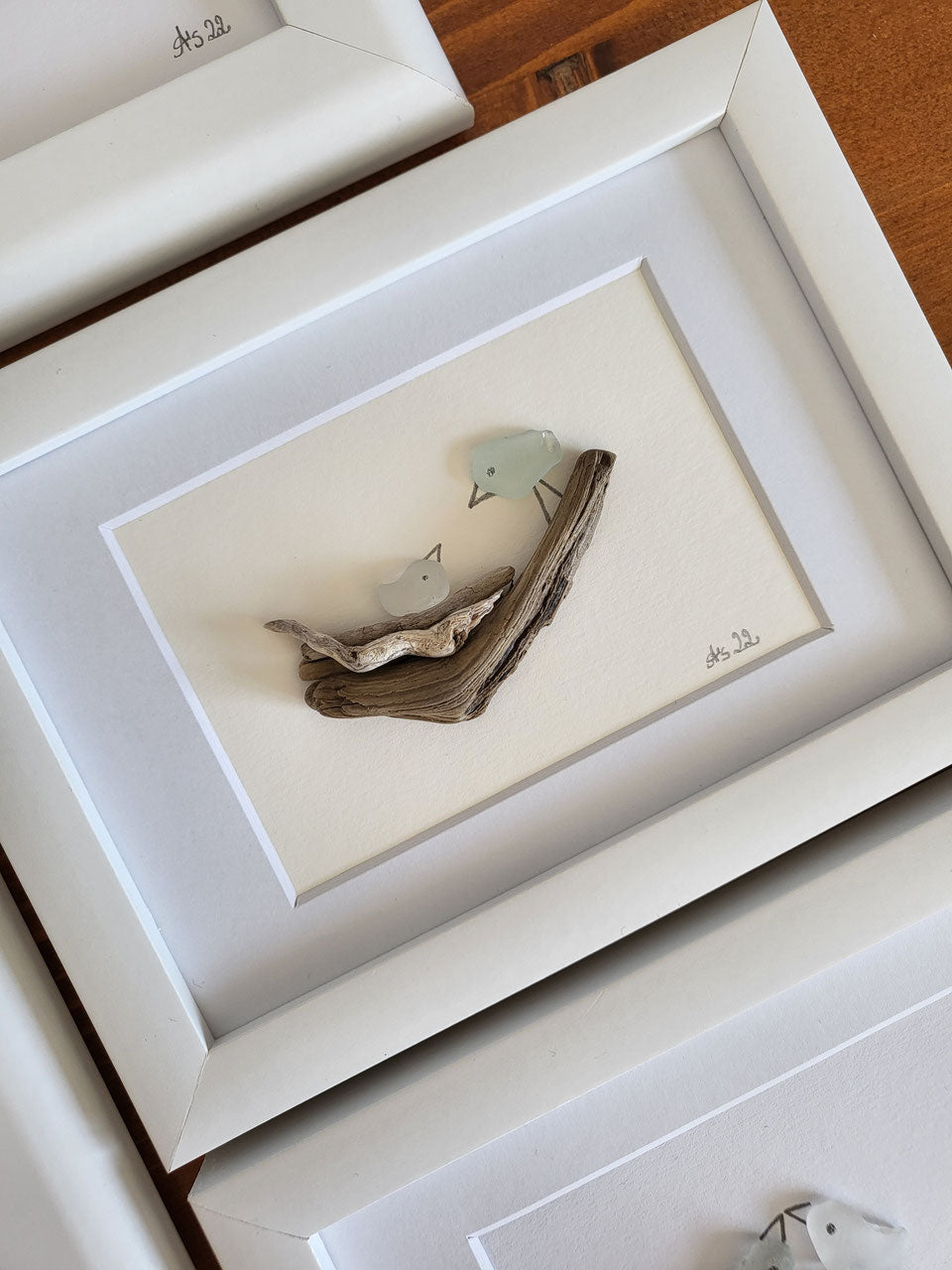 Seeglasbild Mama - mit Treibholz und echtem Seeglas aus der Ostsee