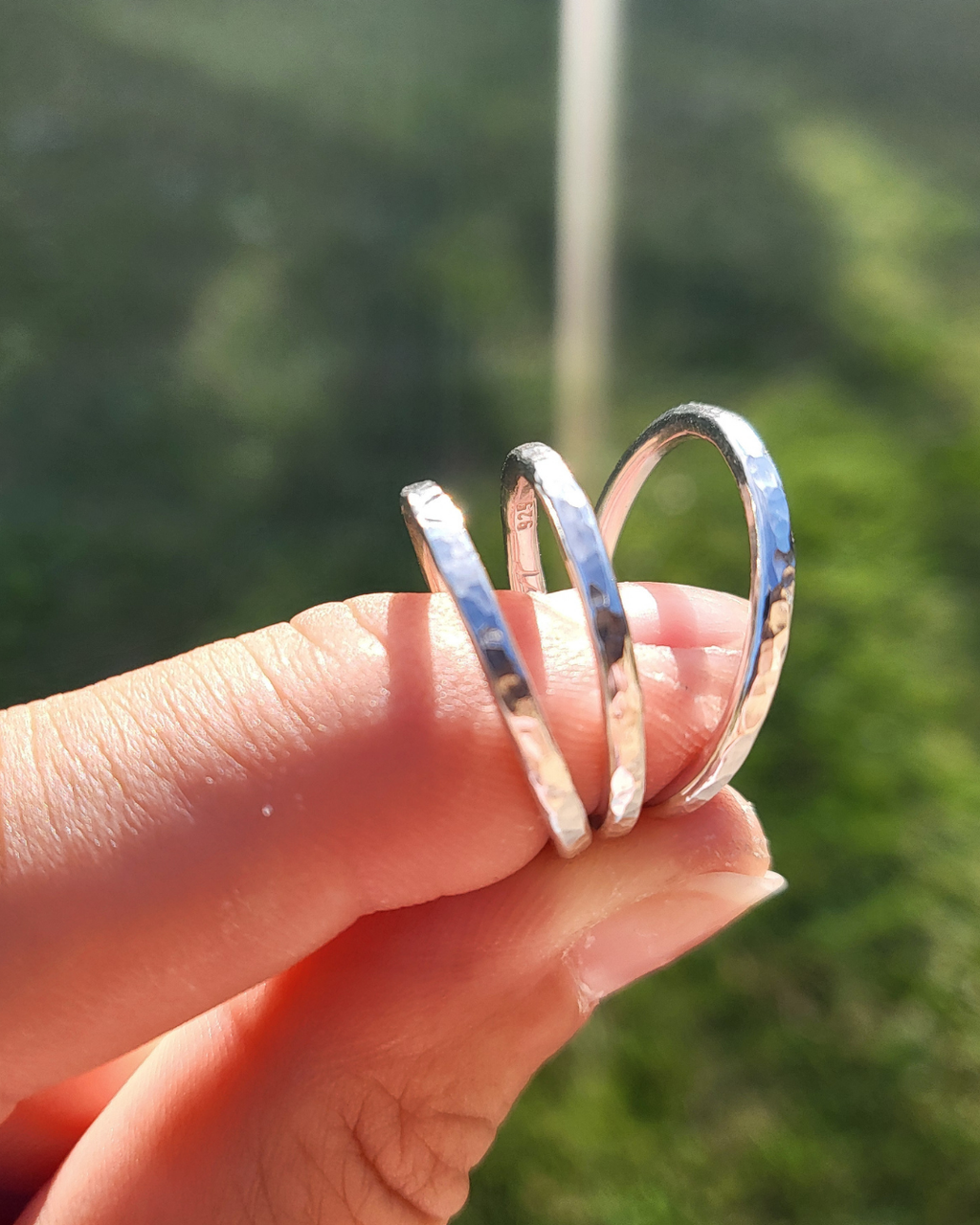 Vorsteckring aus recyceltem Silber | Handgeschmiedet, Hammerschlag, zeitloses Design