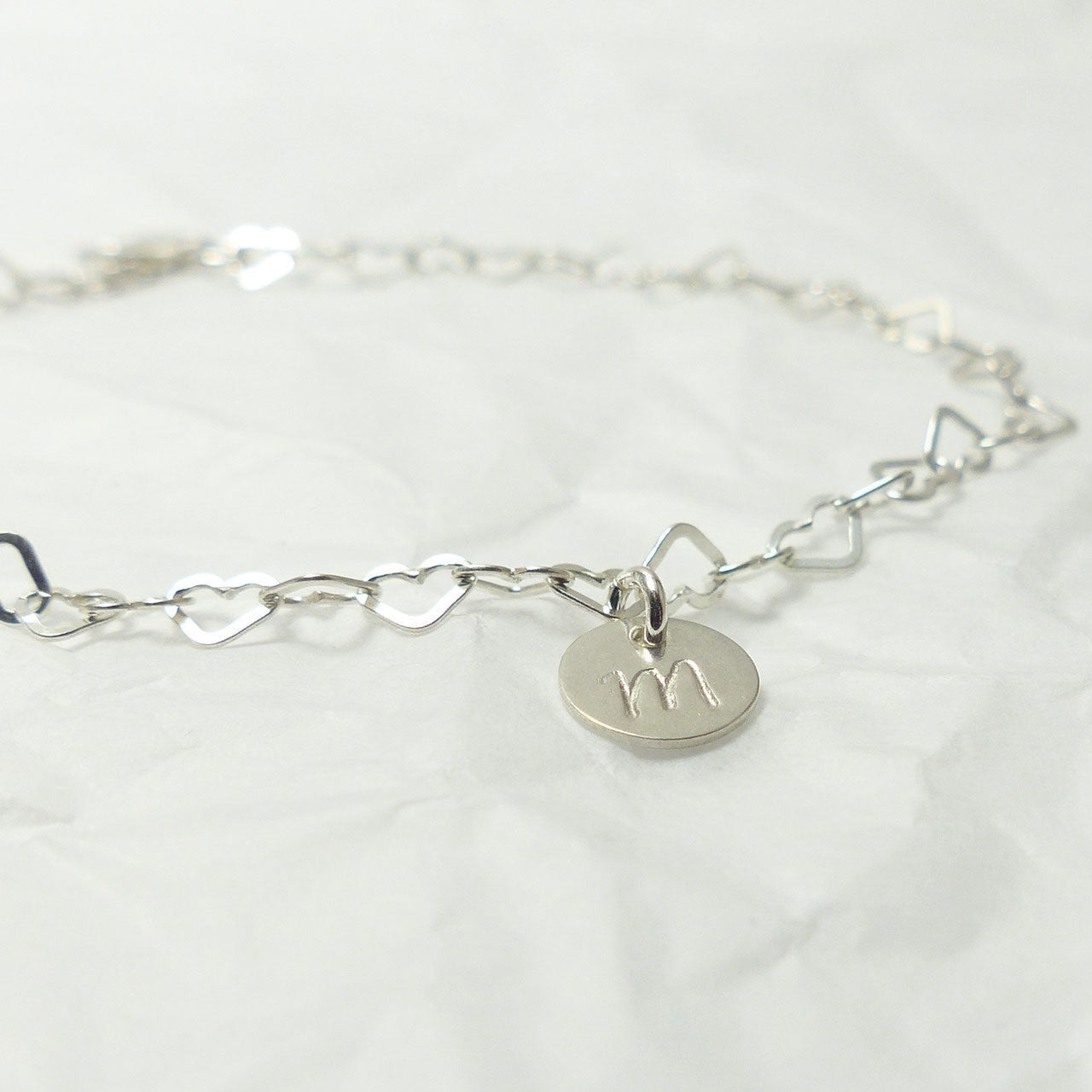 Herzarmband mit Initial personalisiert | 925 Silber Gold Rosé mit Plättchen Andressa Schmuck