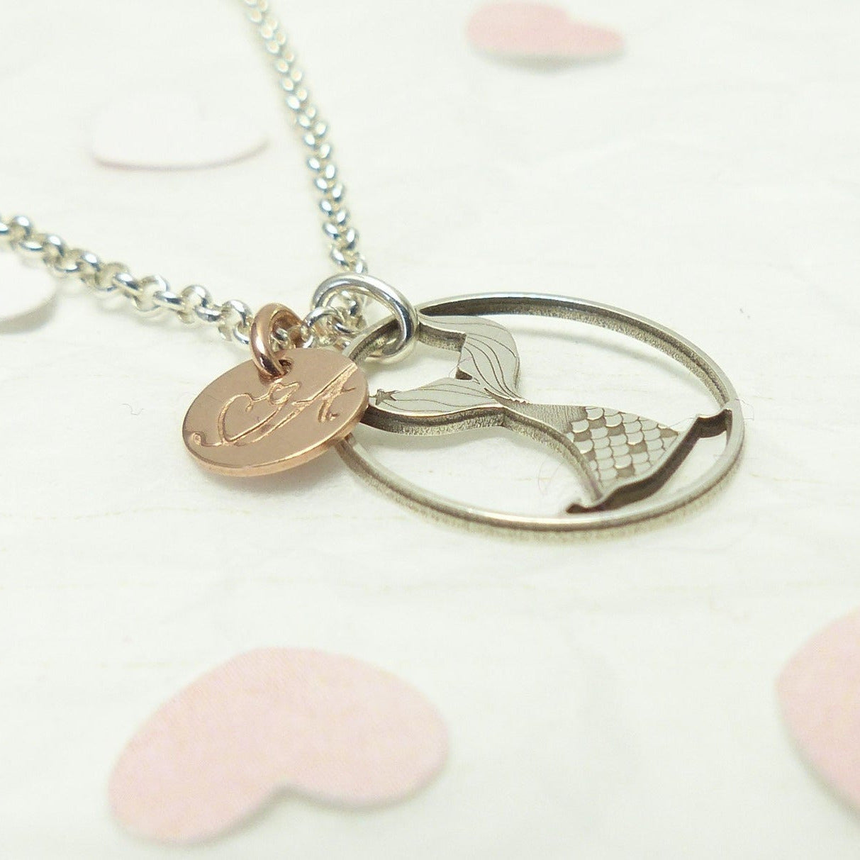 Oceanlover Bicolor-Halskette - Meerjungfrauenflosse & Plättchen