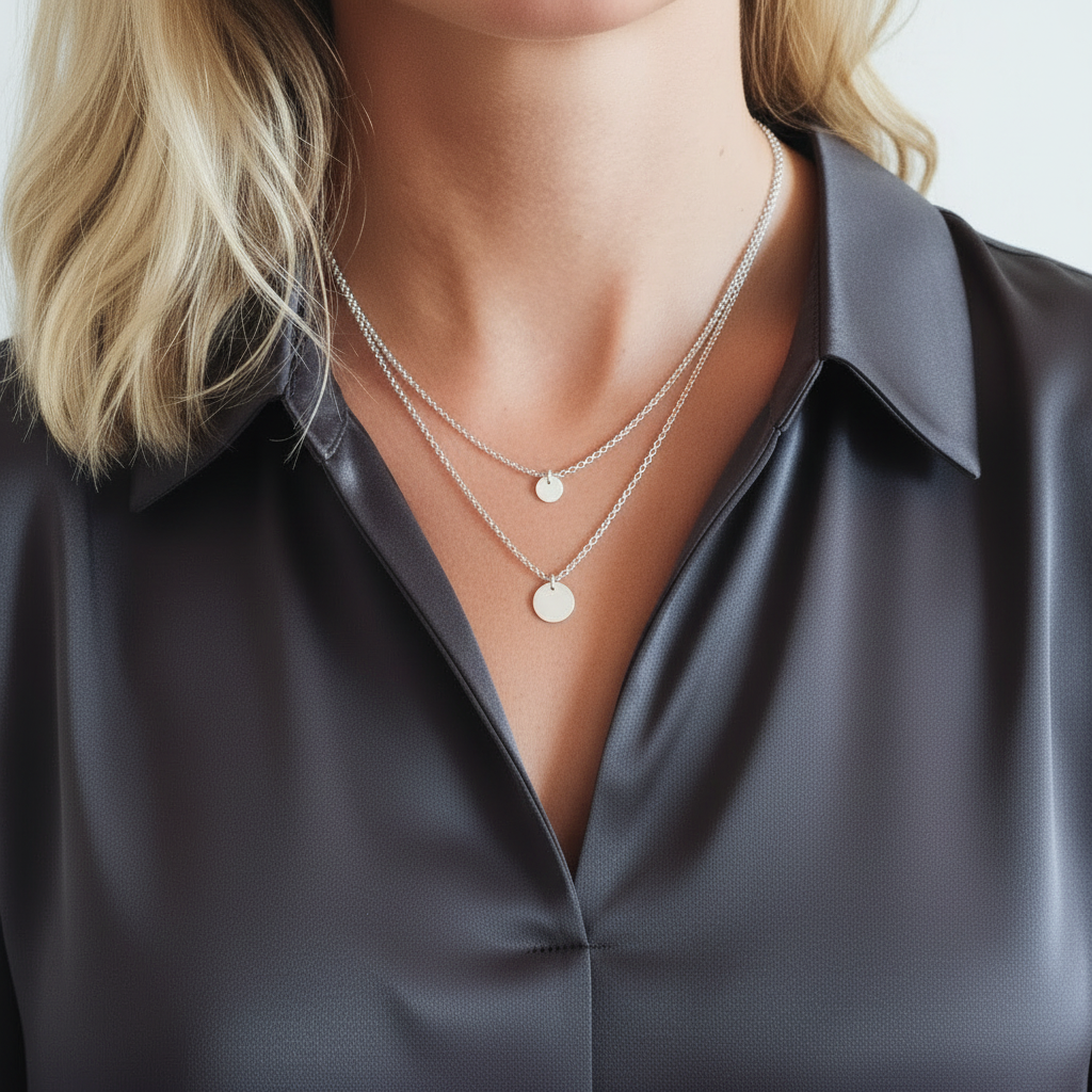 Layer Ketten 2 Ketten zusammen tragen | Personalisierte Silberketten mit Initialen