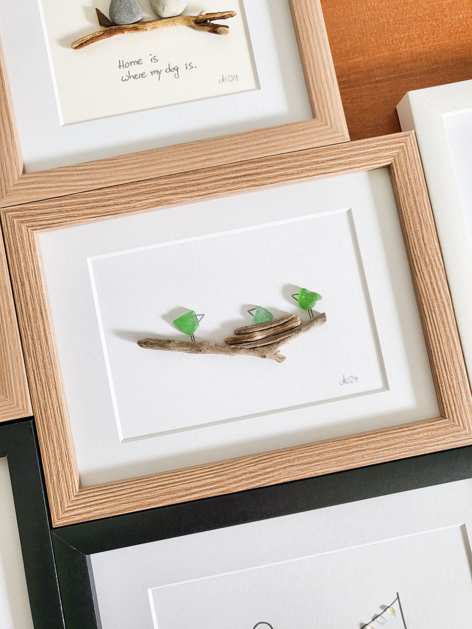 Seeglasbild zur Geburt personalisiert - Geschenk für Familie mit Kindern