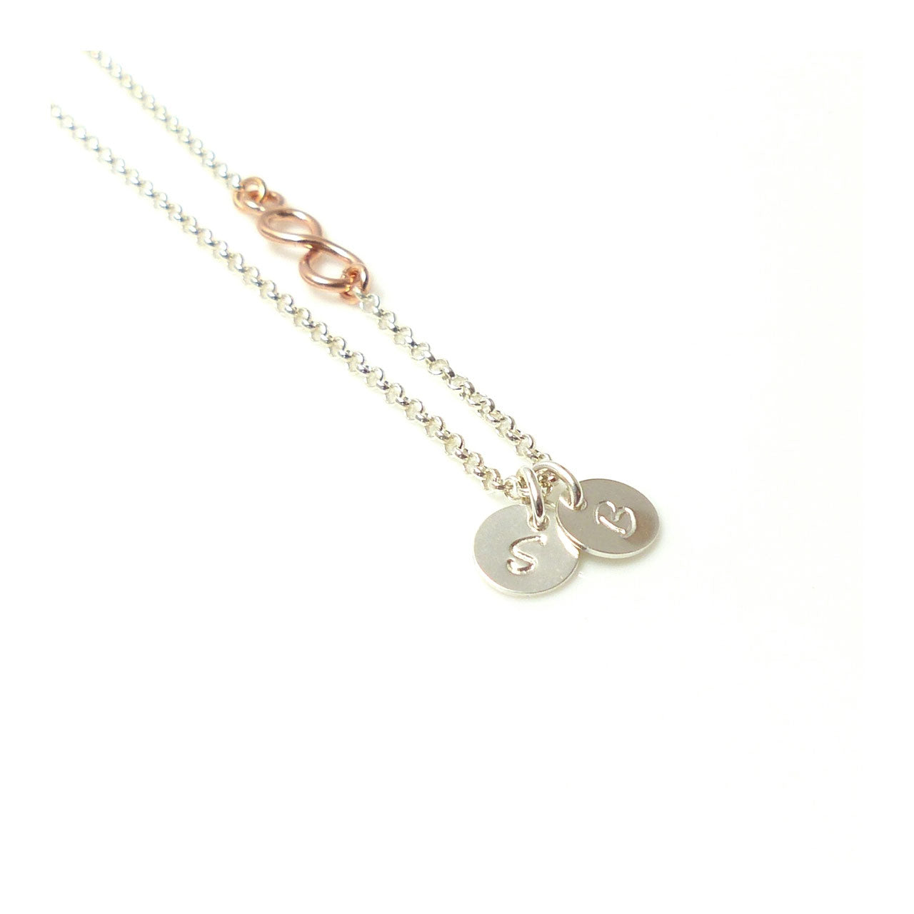 2 Initialen & Infinity 925 Silberkette Andressa Schmuck