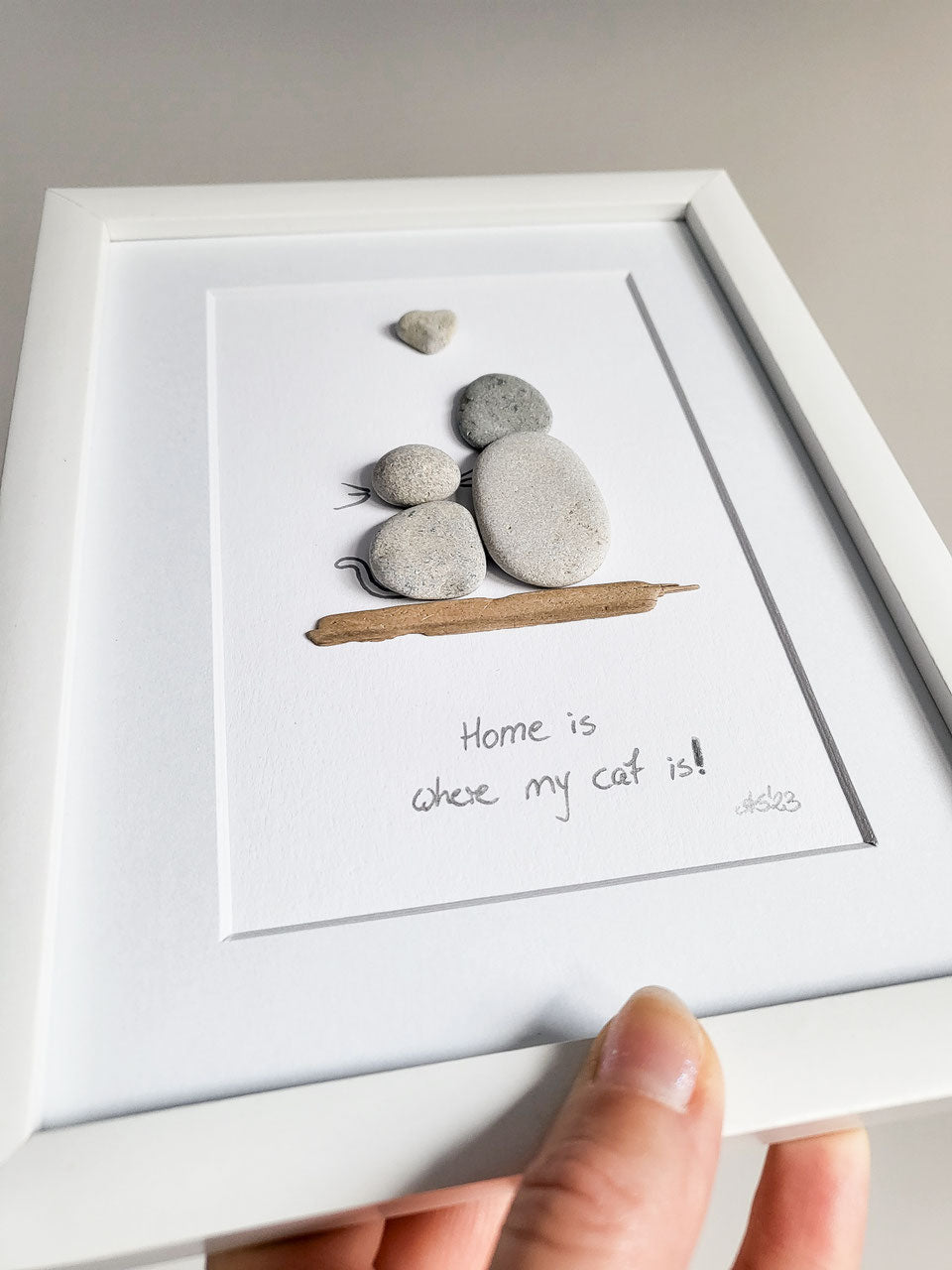 Steinbild für Katzenliebhaber - Personalisierte Geschenkidee