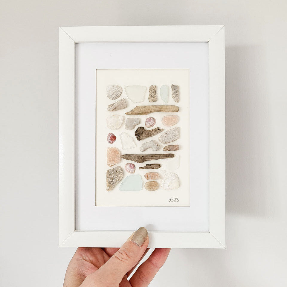 Seeglas Bild Collagen aus echtem Meerglas von der Ostsee | Andressa SeaArt